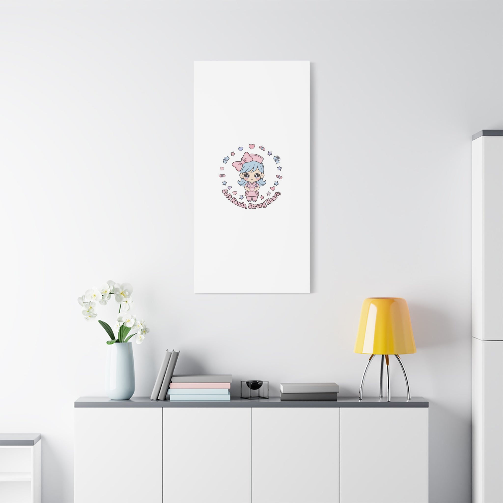 Cute Nurse Kawaii Graphic Canvas | Pastel Coquette Medical Art