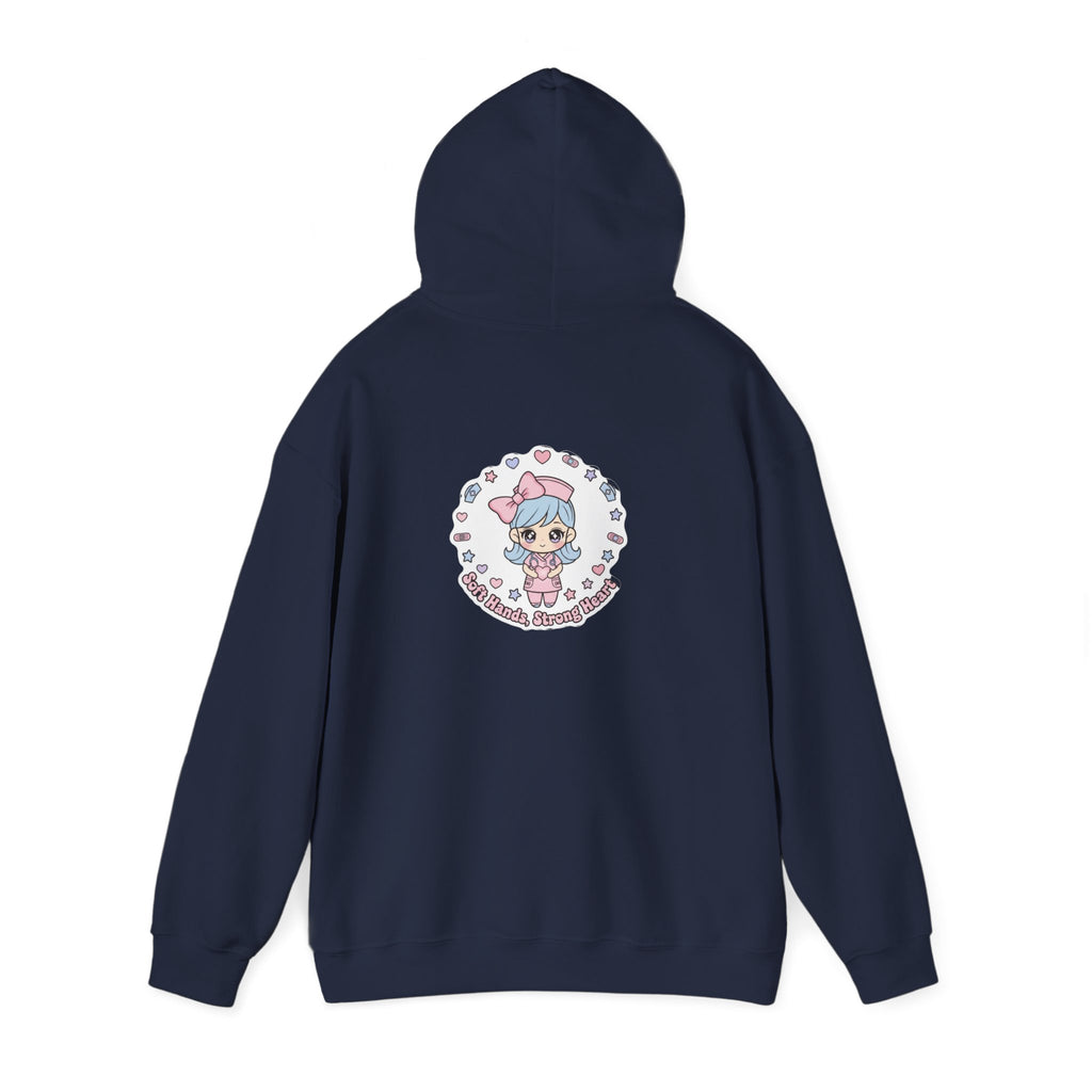 Cute Nurse Graphic Hoodie | pastel coquette medical design, kawaii nurse merch