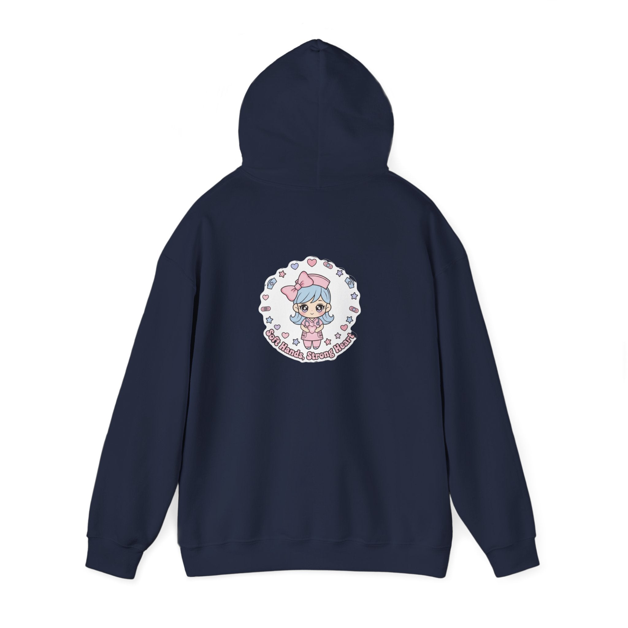 Cute Nurse Graphic Hoodie | pastel coquette medical design, kawaii nurse merch