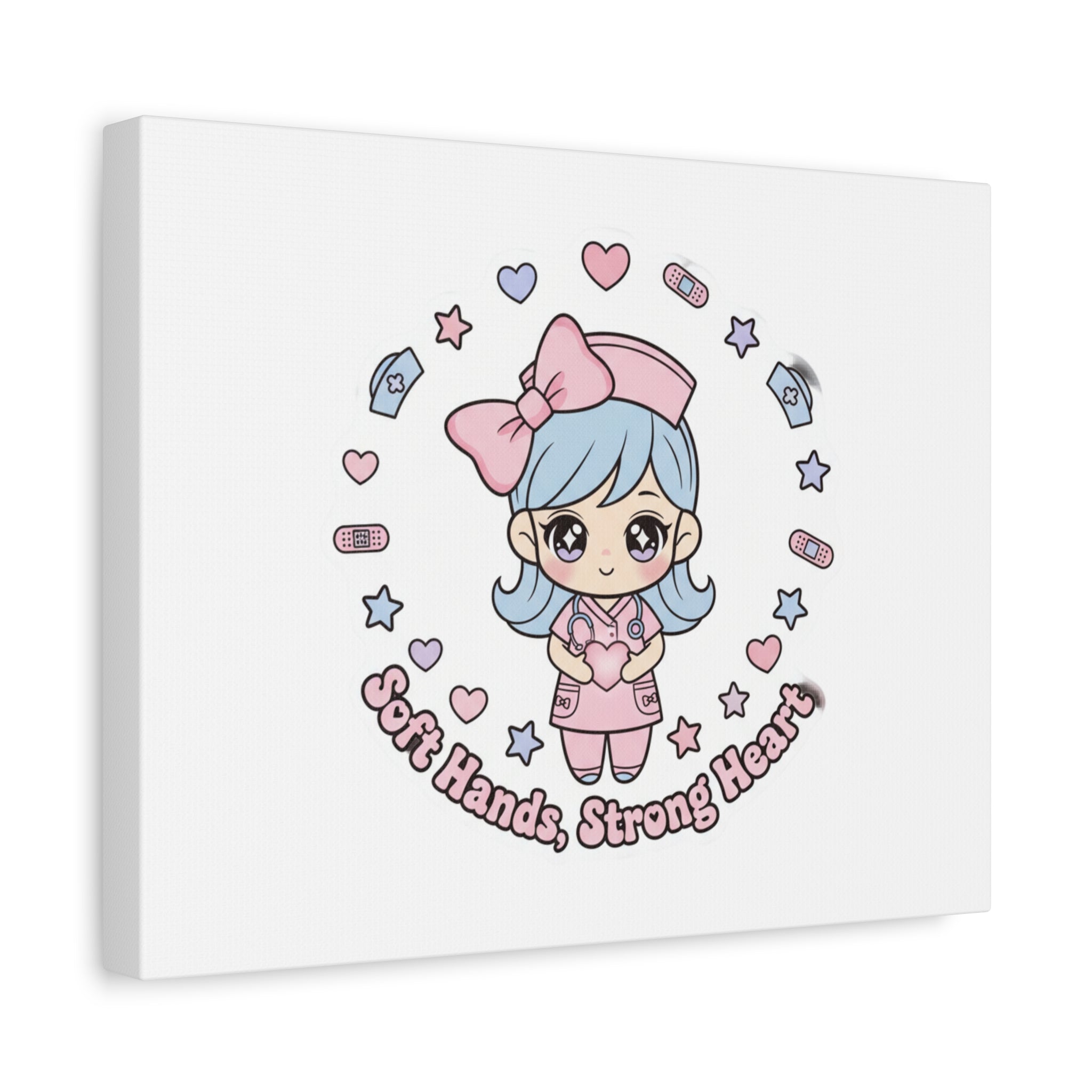 Cute Nurse Kawaii Graphic Canvas | Pastel Coquette Medical Art