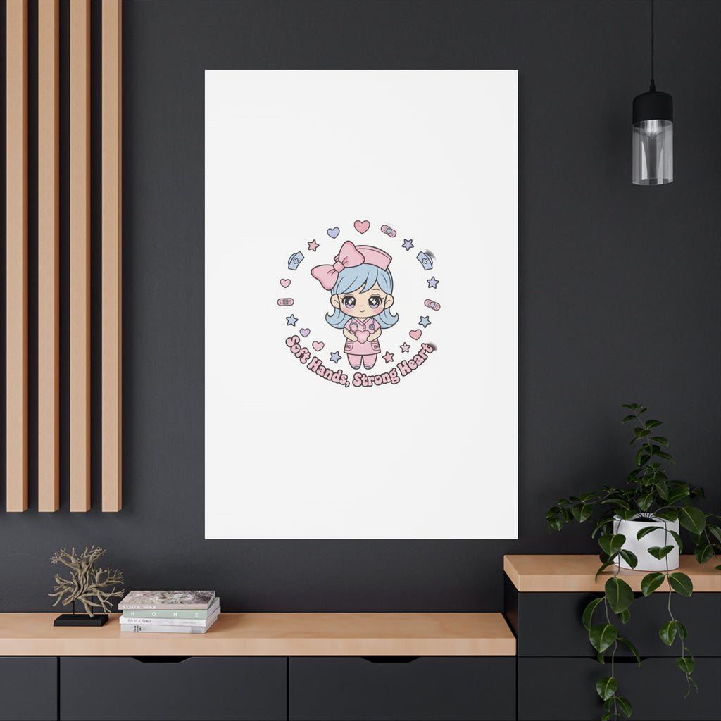 Cute Nurse Kawaii Graphic Canvas | Pastel Coquette Medical Art