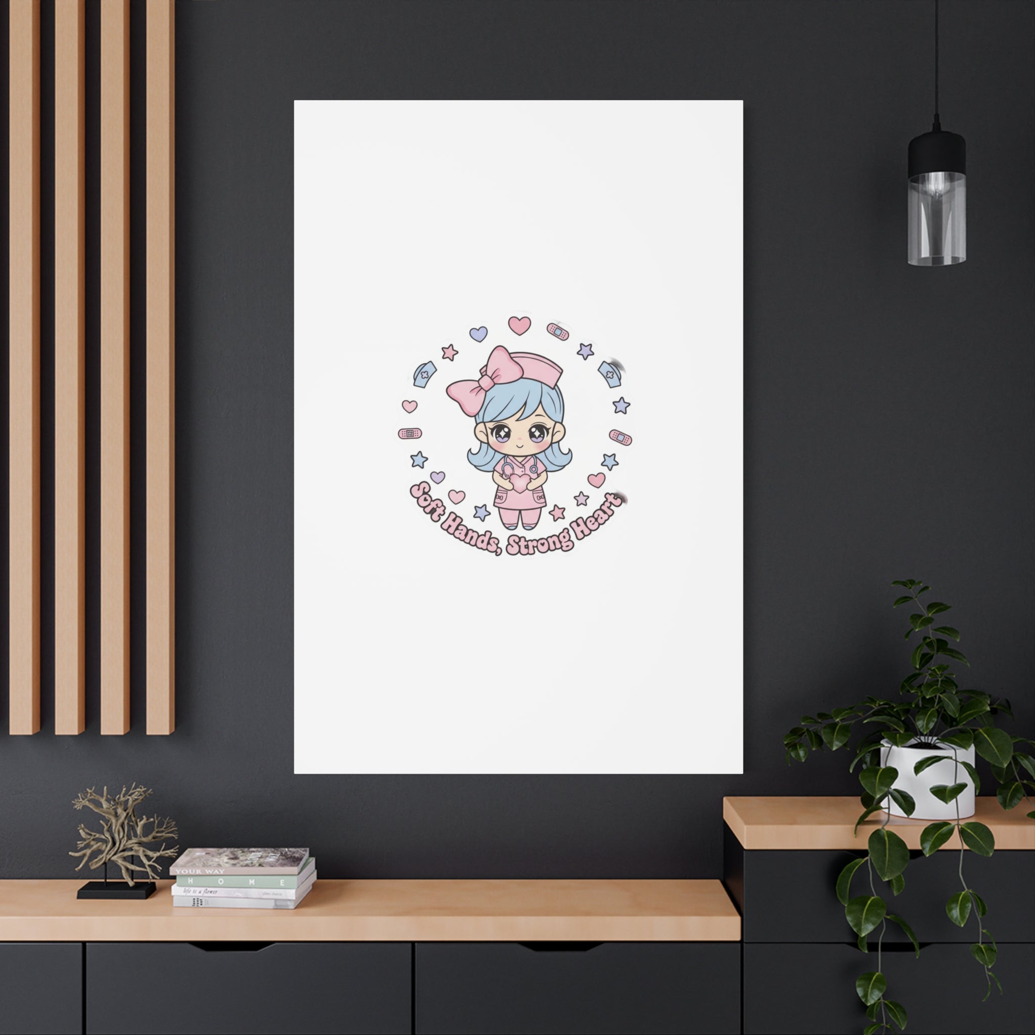 Cute Nurse Kawaii Graphic Canvas | Pastel Coquette Medical Art