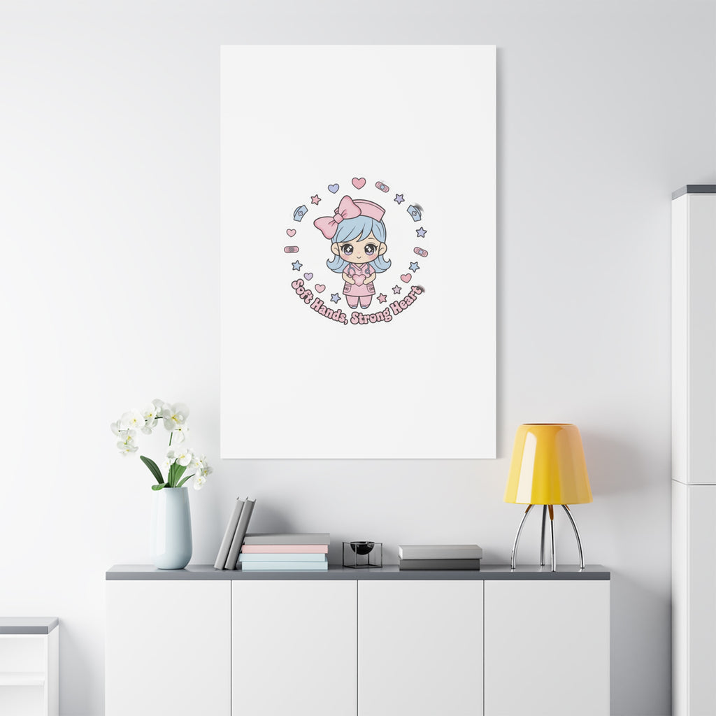 Cute Nurse Kawaii Graphic Canvas | Pastel Coquette Medical Art
