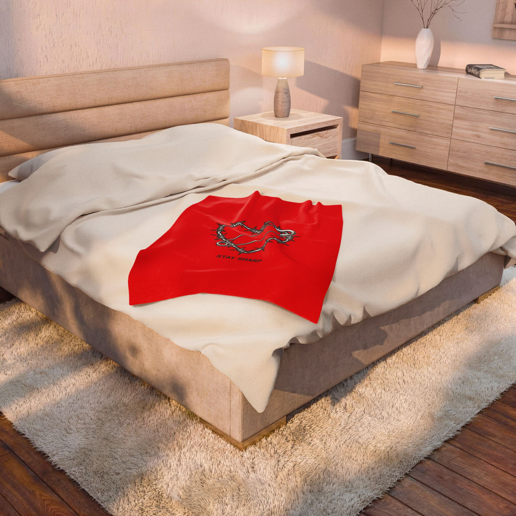Barbed Wire Heart with Safety Pin Blanket | punk motif, grunge symbol design