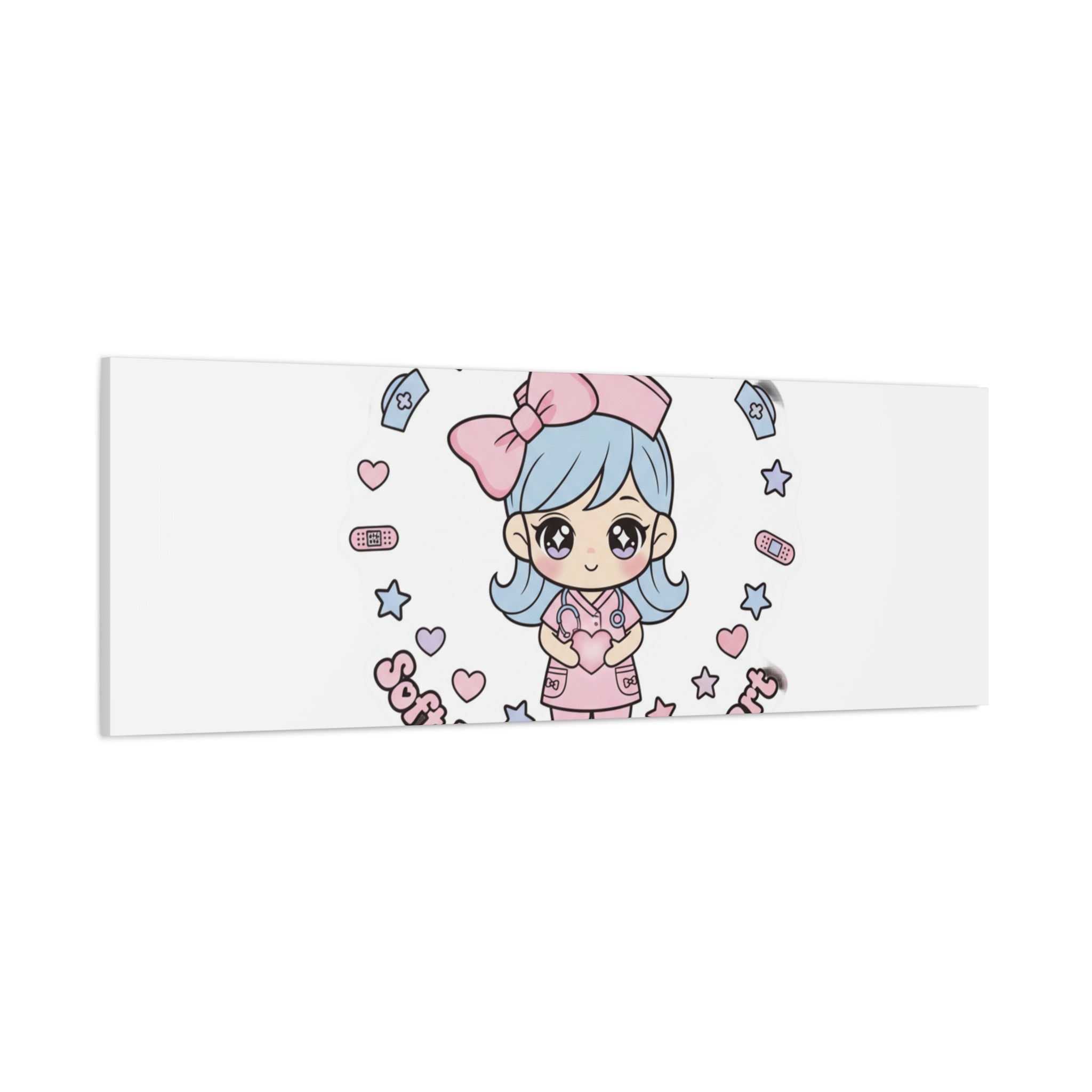 Cute Nurse Kawaii Graphic Canvas | Pastel Coquette Medical Art
