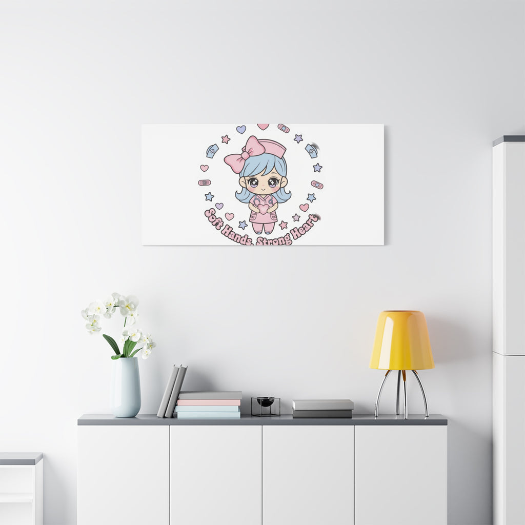 Cute Nurse Kawaii Graphic Canvas | Pastel Coquette Medical Art