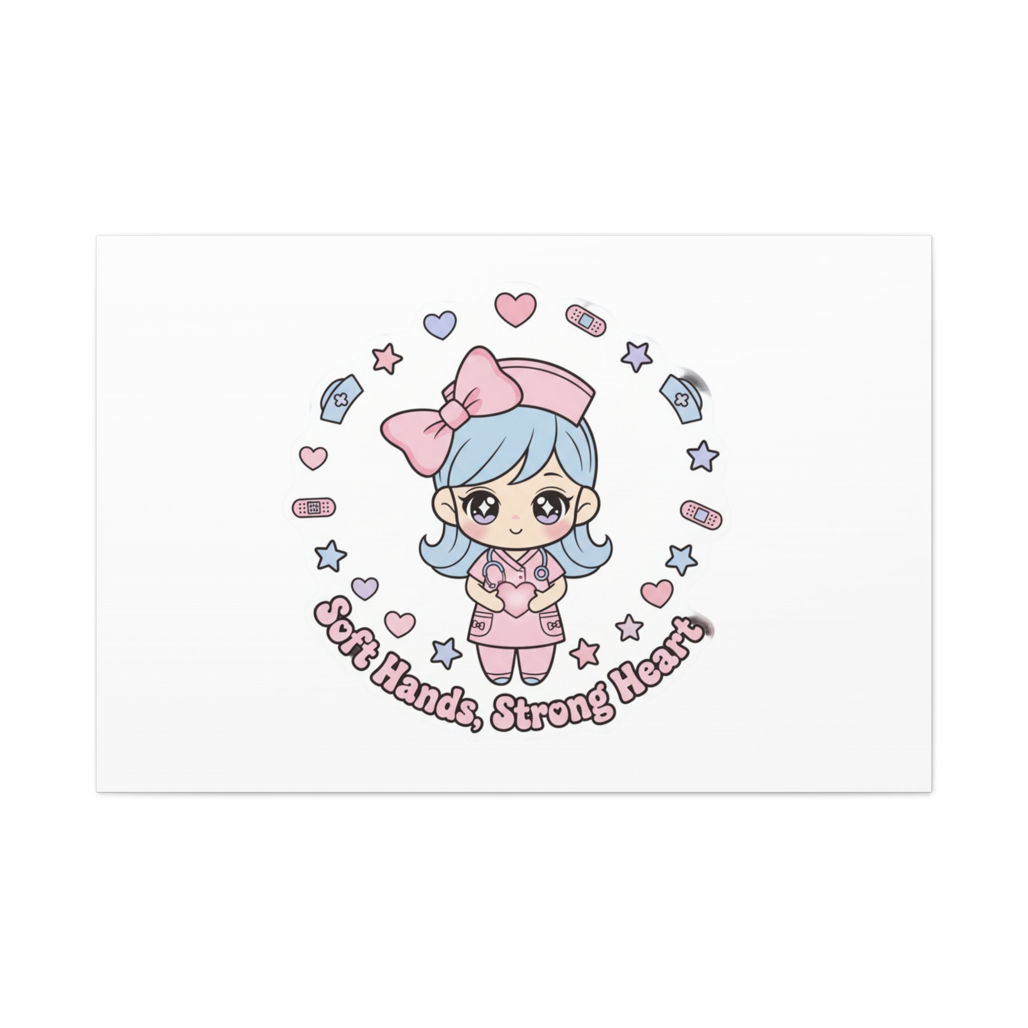 Cute Nurse Kawaii Graphic Canvas | Pastel Coquette Medical Art