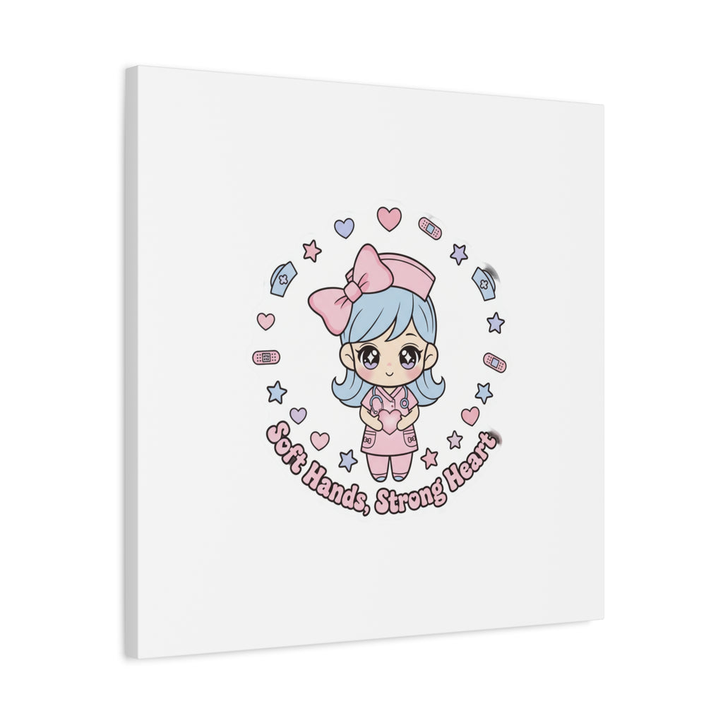 Cute Nurse Kawaii Graphic Canvas | Pastel Coquette Medical Art
