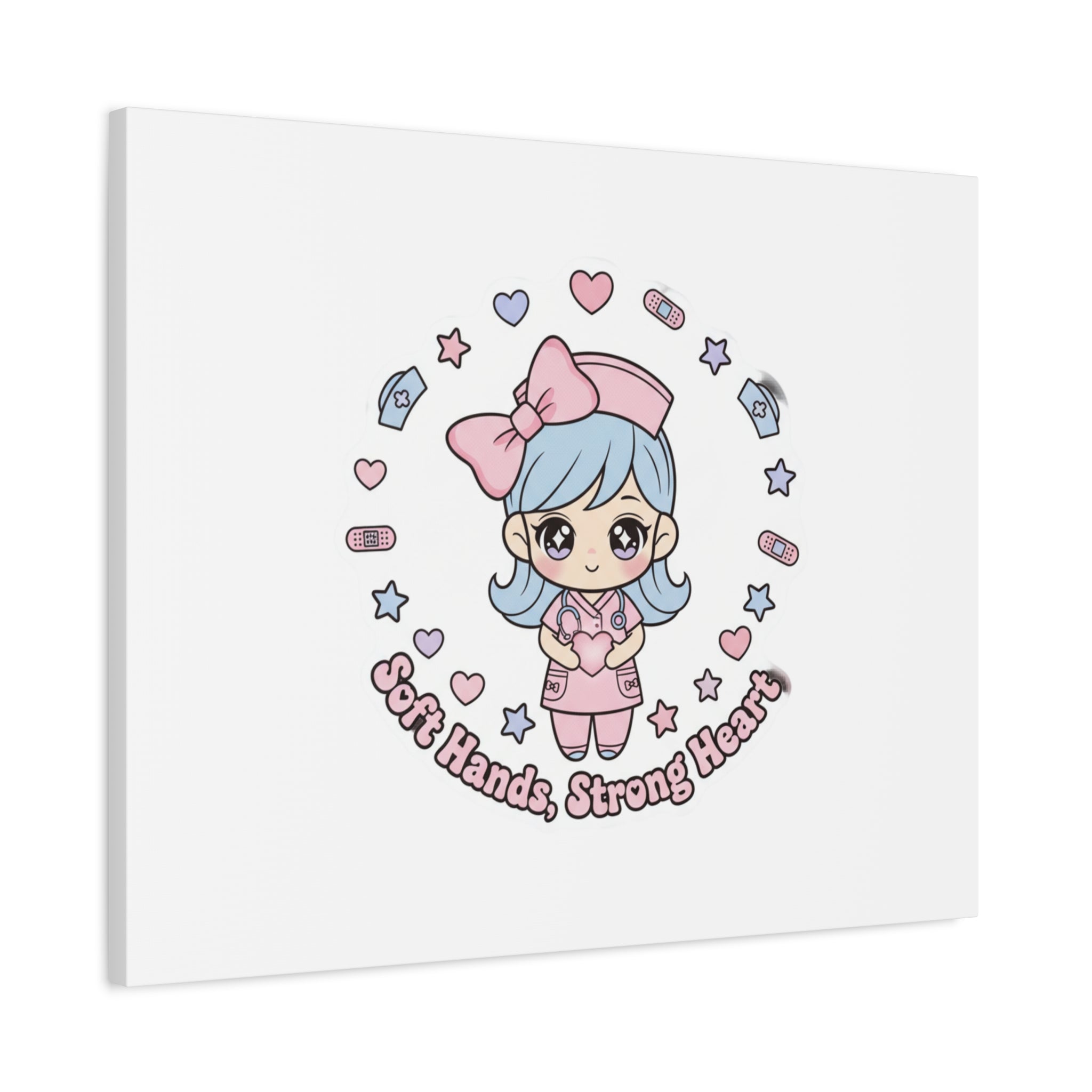 Cute Nurse Kawaii Graphic Canvas | Pastel Coquette Medical Art