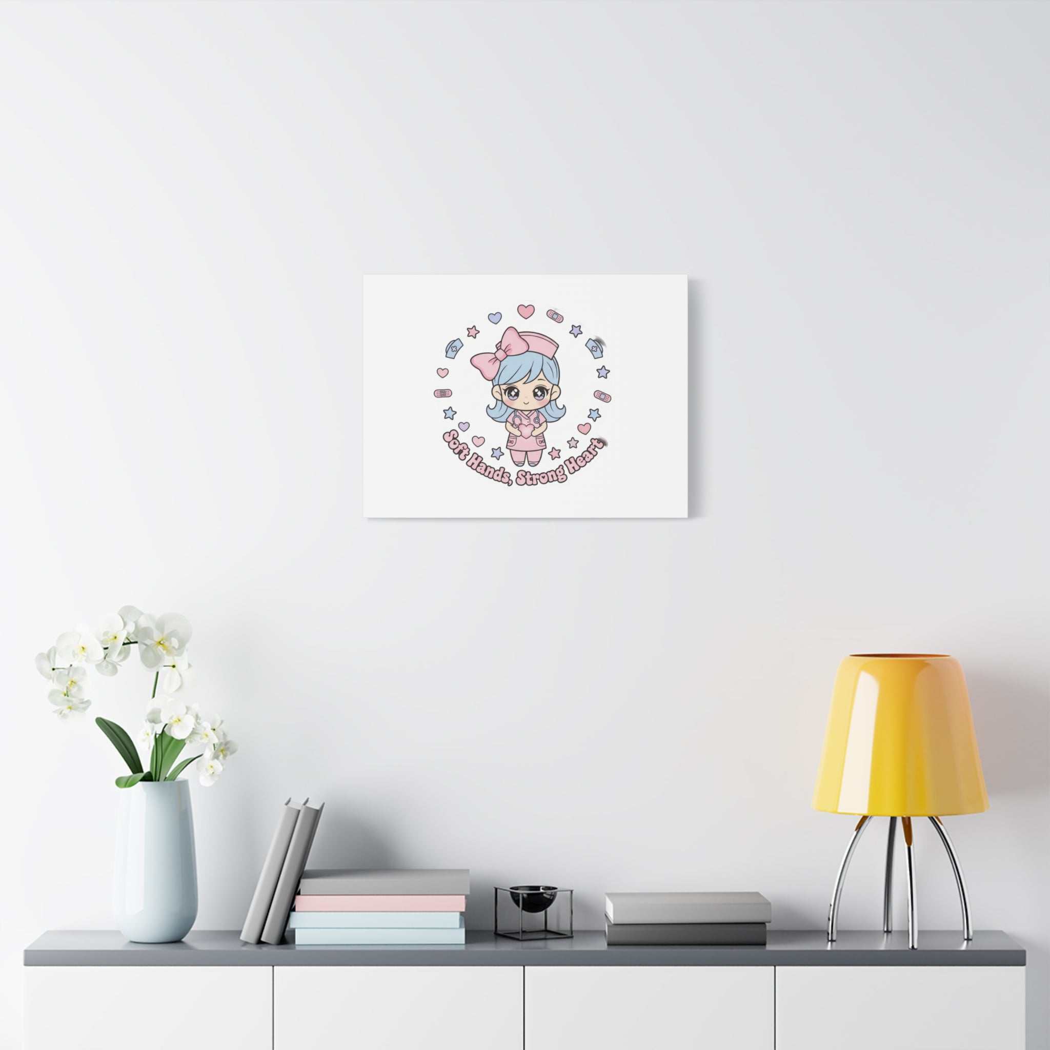 Cute Nurse Kawaii Graphic Canvas | Pastel Coquette Medical Art