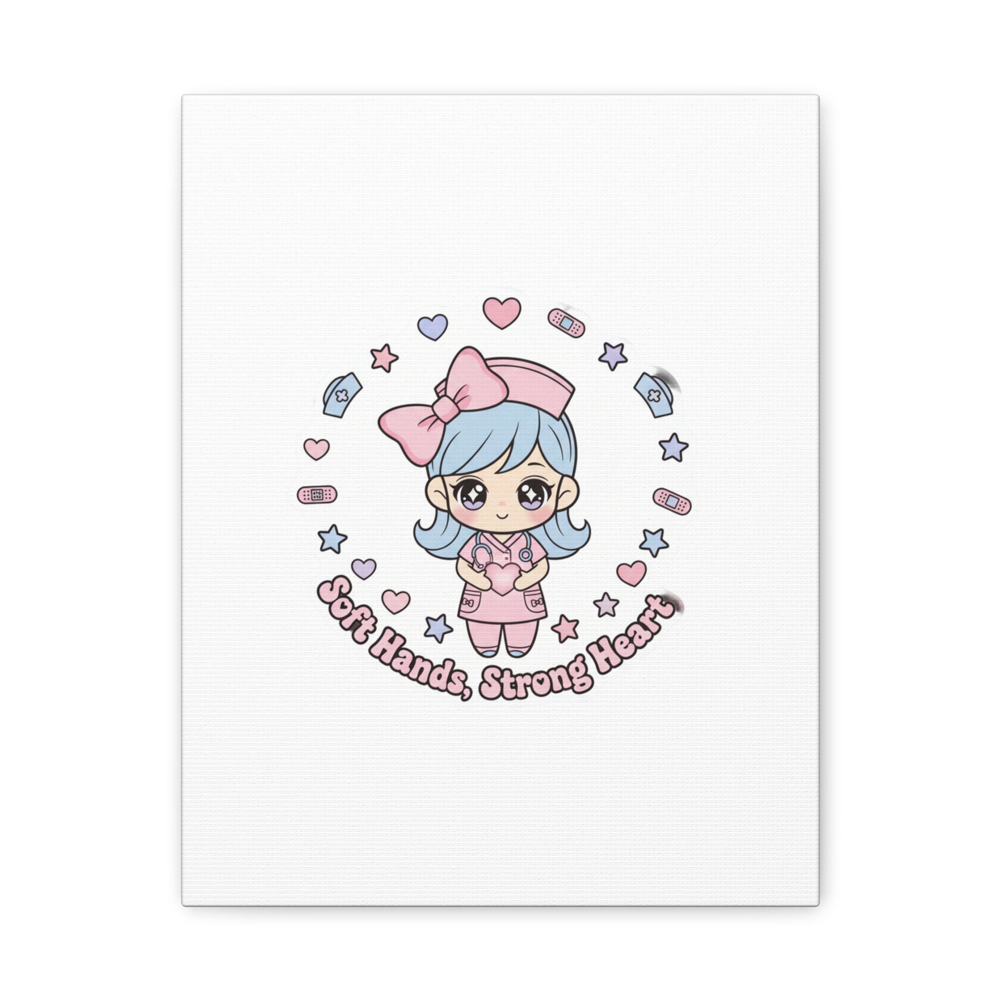 Cute Nurse Kawaii Graphic Canvas | Pastel Coquette Medical Art