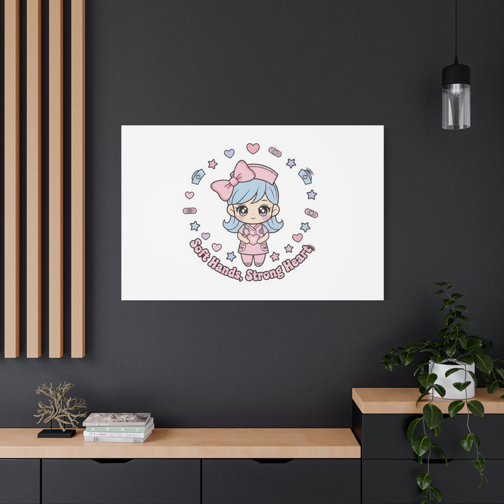 Cute Nurse Kawaii Graphic Canvas | Pastel Coquette Medical Art
