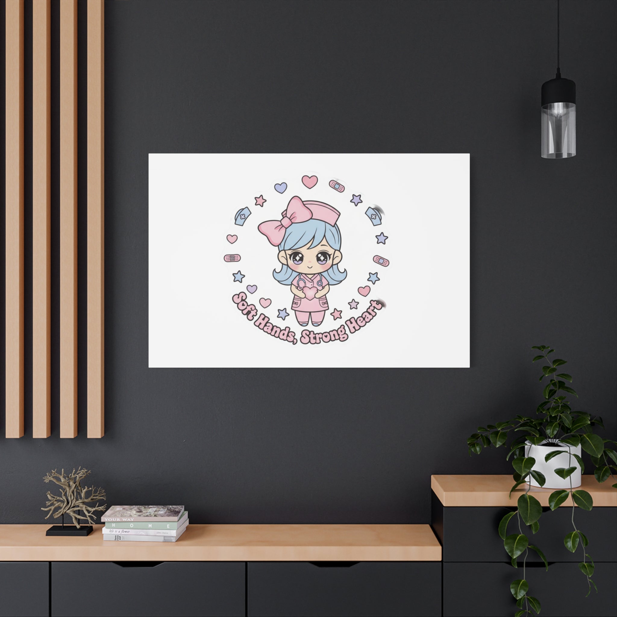 Cute Nurse Kawaii Graphic Canvas | Pastel Coquette Medical Art