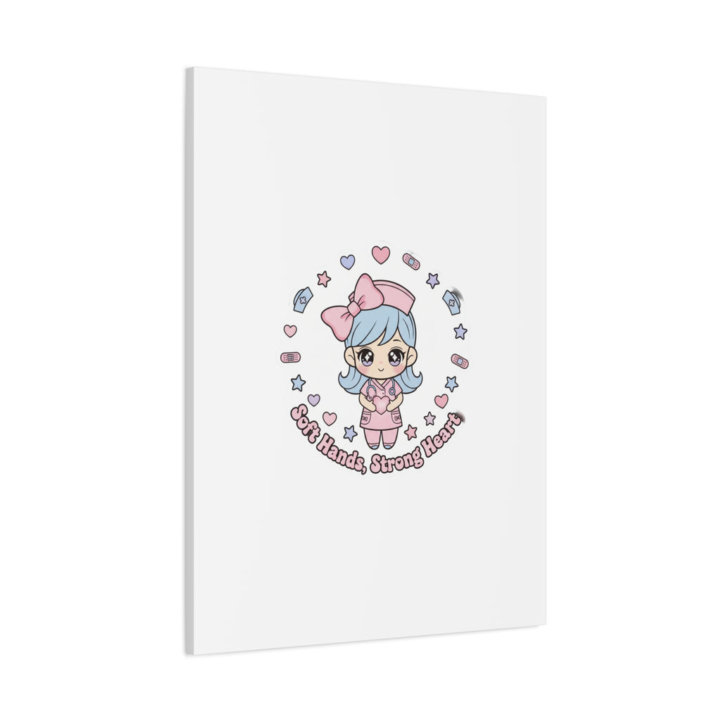 Cute Nurse Kawaii Graphic Canvas | Pastel Coquette Medical Art