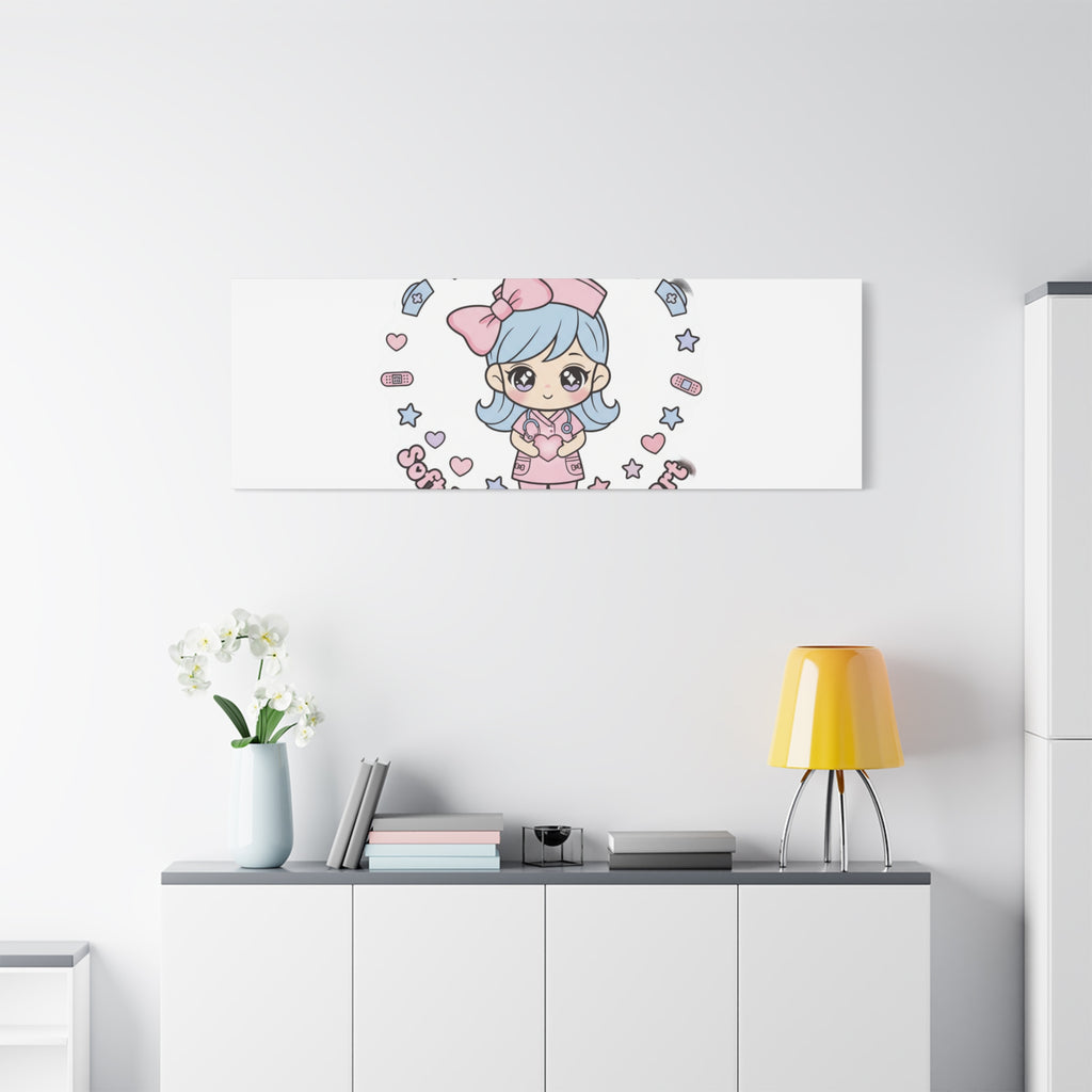 Cute Nurse Kawaii Graphic Canvas | Pastel Coquette Medical Art