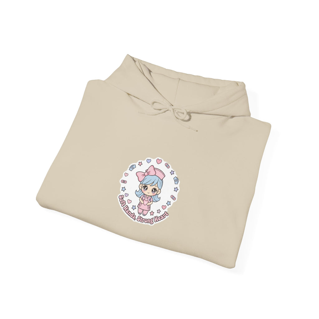 Cute Nurse Graphic Hoodie | pastel coquette medical design, kawaii nurse merch