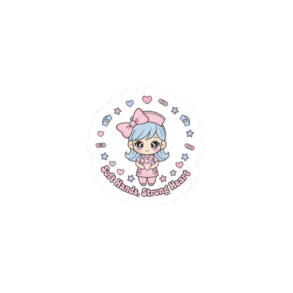 Cute Nurse Kawaii Sticker | Pastel Coquette Medical, Soft Hands Strong Heart