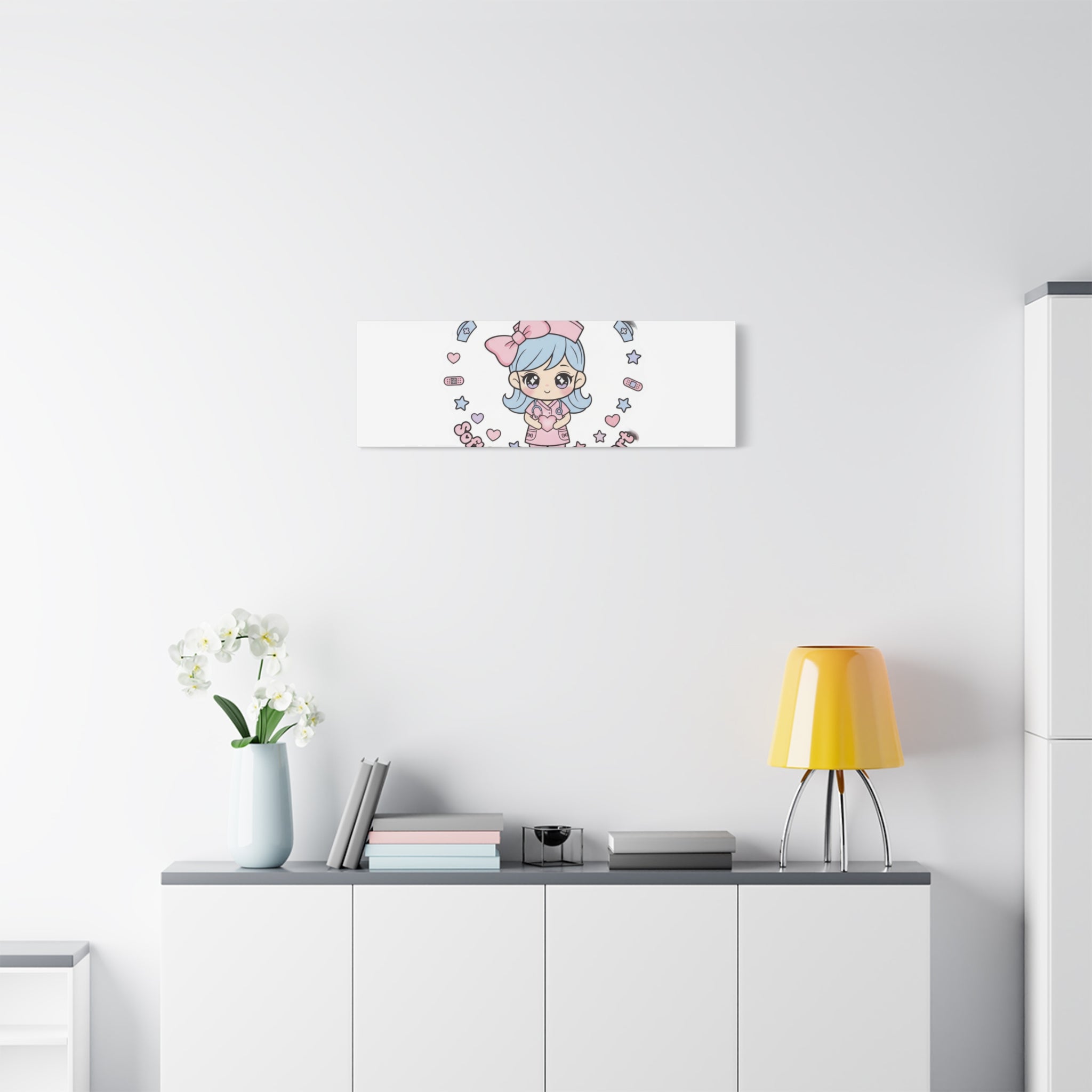 Cute Nurse Kawaii Graphic Canvas | Pastel Coquette Medical Art