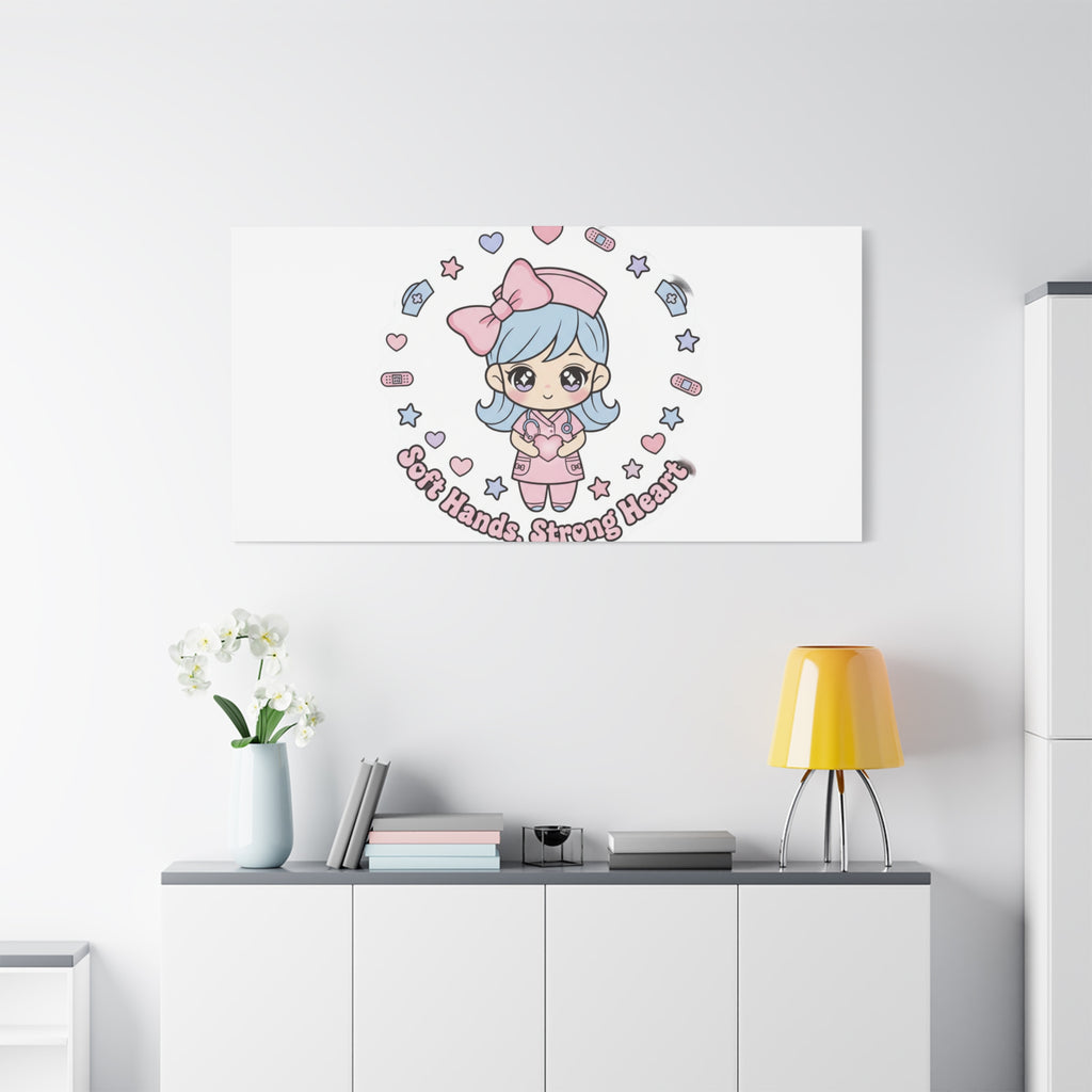Cute Nurse Kawaii Graphic Canvas | Pastel Coquette Medical Art