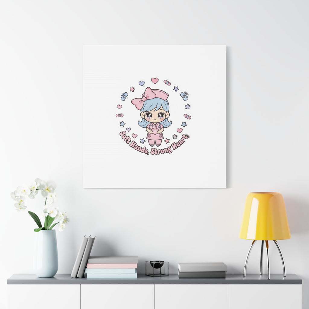 Cute Nurse Kawaii Graphic Canvas | Pastel Coquette Medical Art