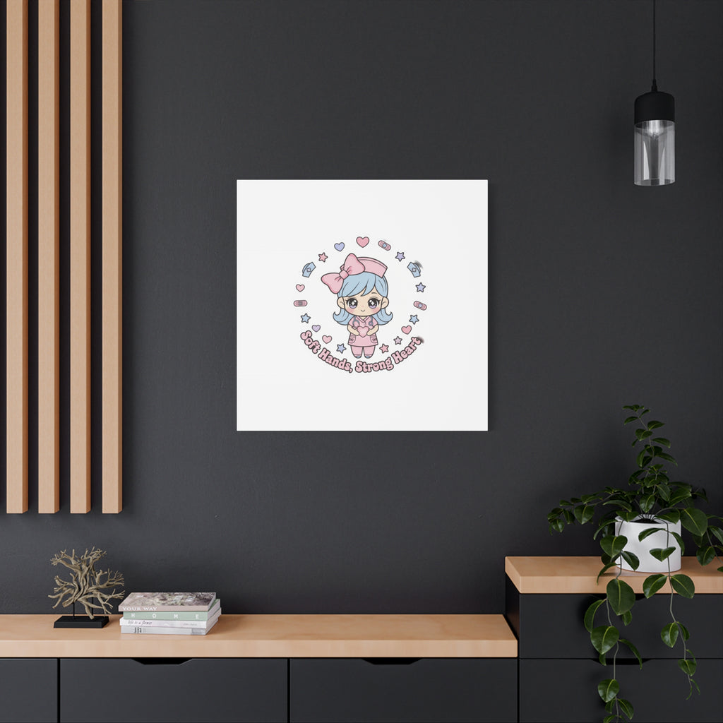 Cute Nurse Kawaii Graphic Canvas | Pastel Coquette Medical Art