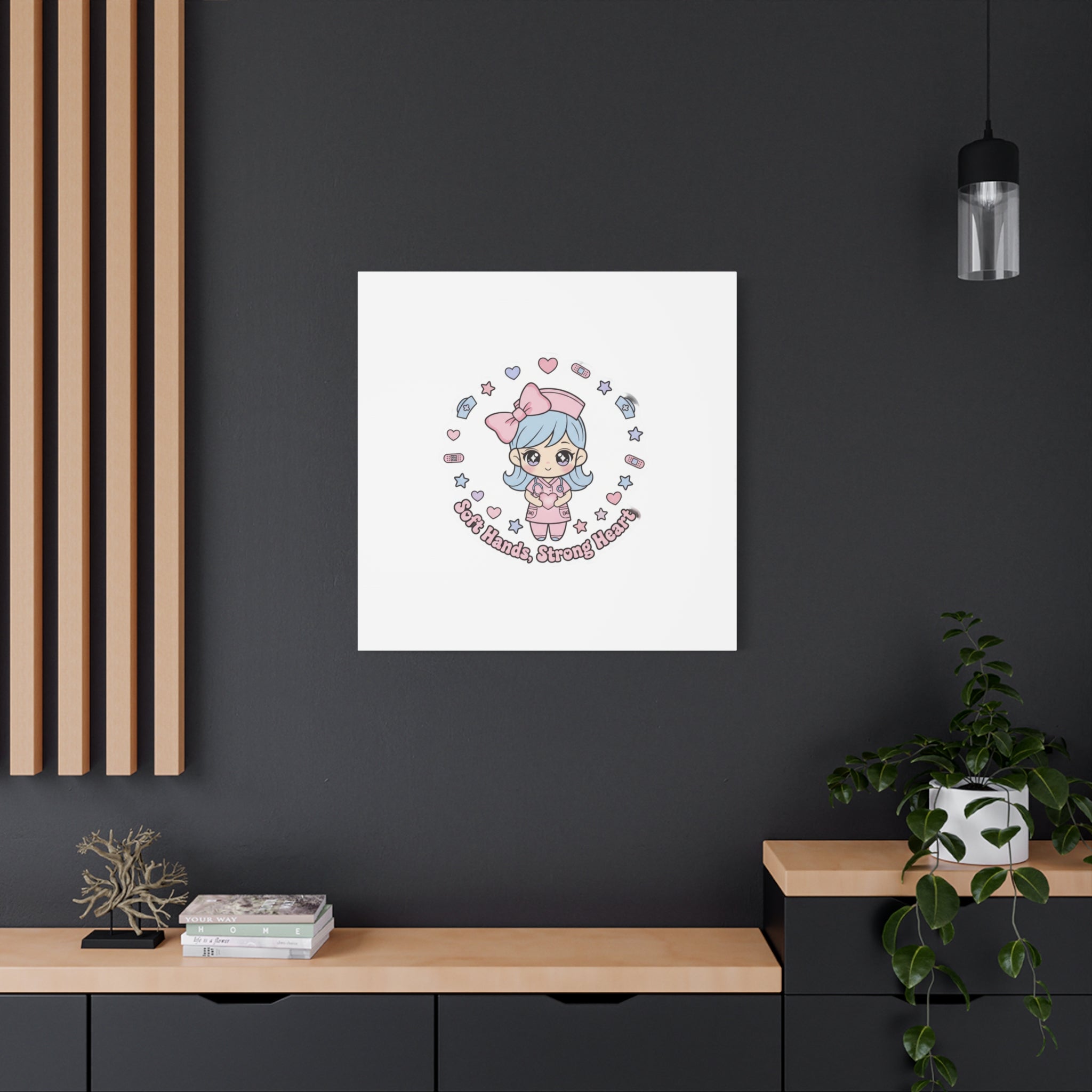 Cute Nurse Kawaii Graphic Canvas | Pastel Coquette Medical Art