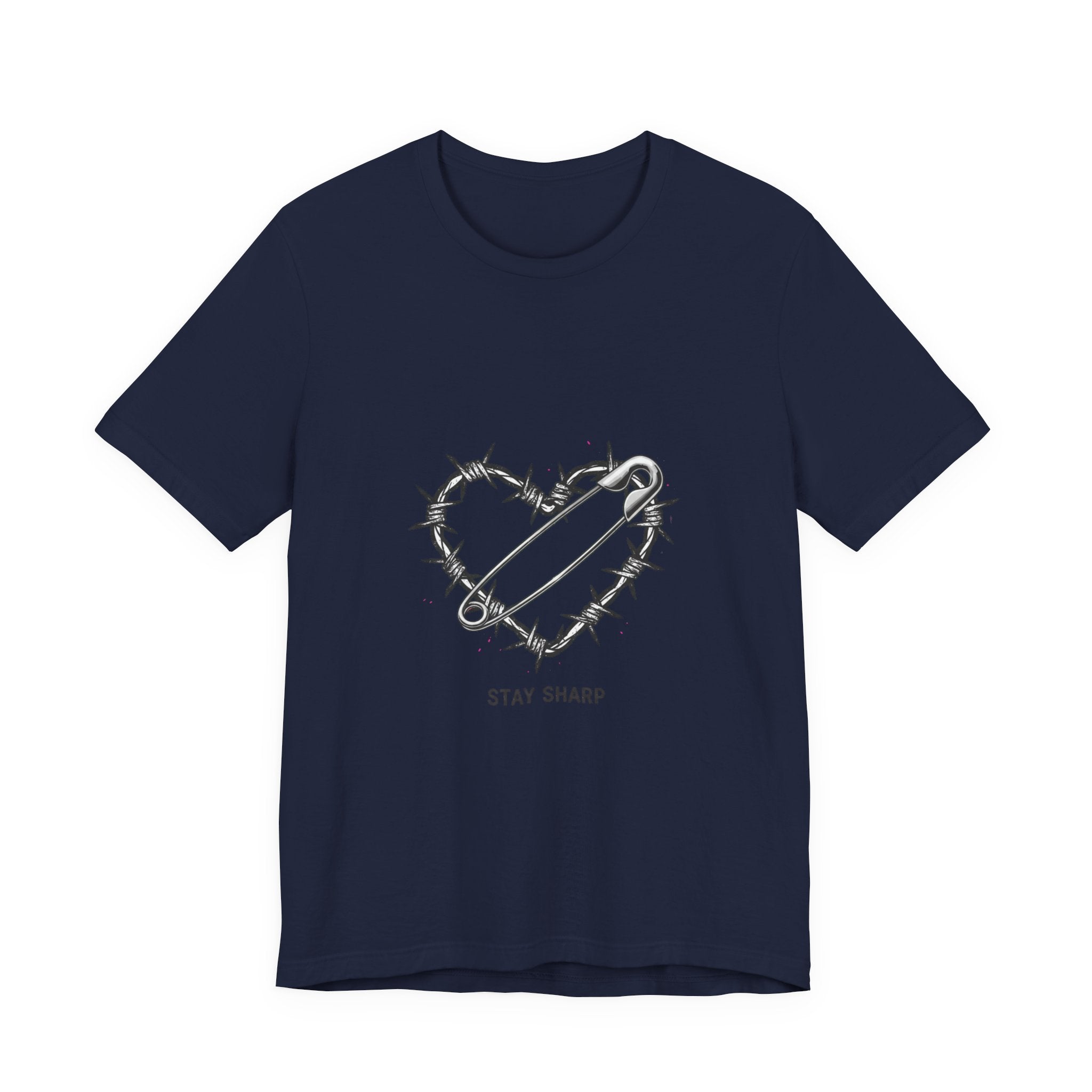 Barbed Wire Heart T-Shirt | safety pin art, punk motif