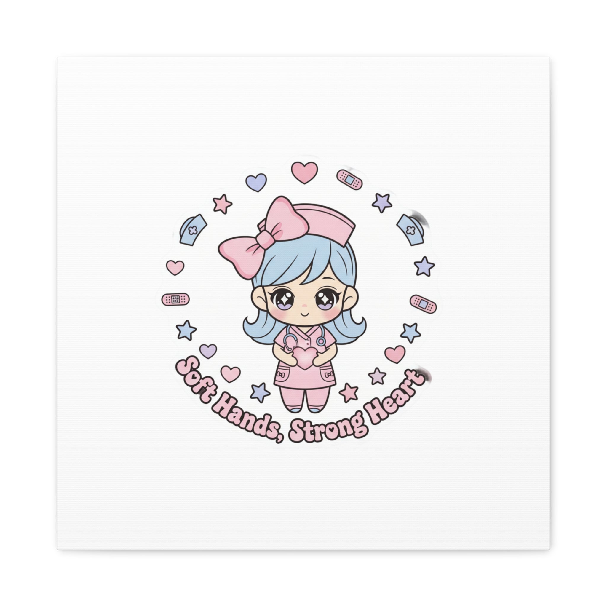 Cute Nurse Kawaii Graphic Canvas | Pastel Coquette Medical Art
