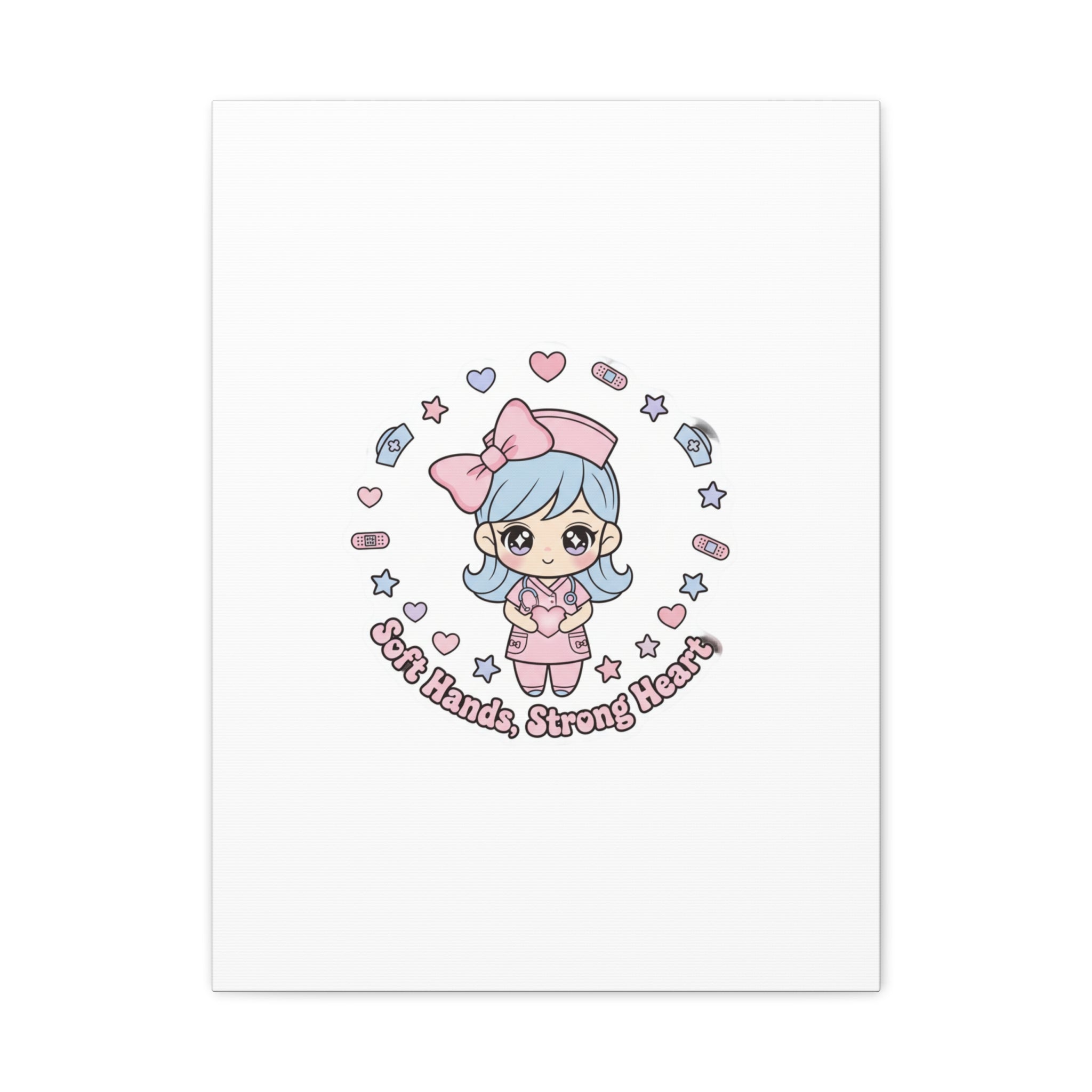 Cute Nurse Kawaii Graphic Canvas | Pastel Coquette Medical Art