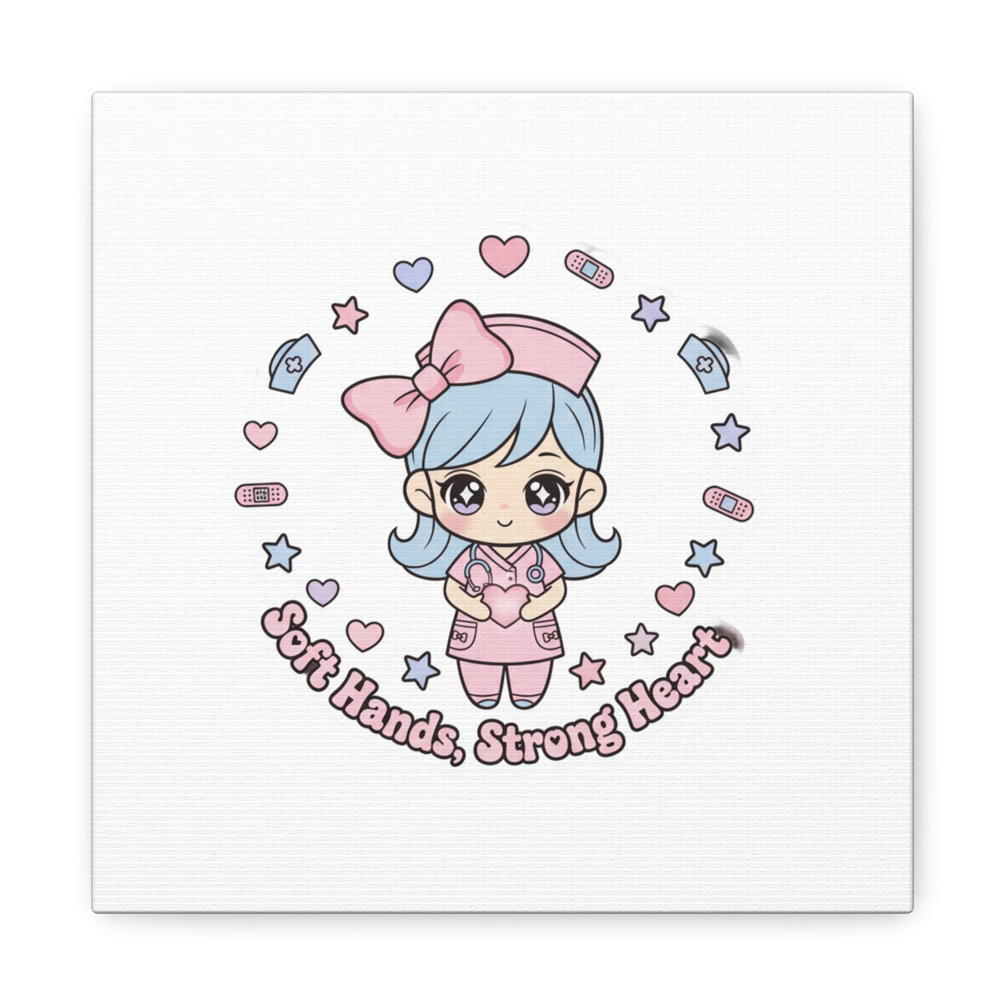 Cute Nurse Kawaii Graphic Canvas | Pastel Coquette Medical Art