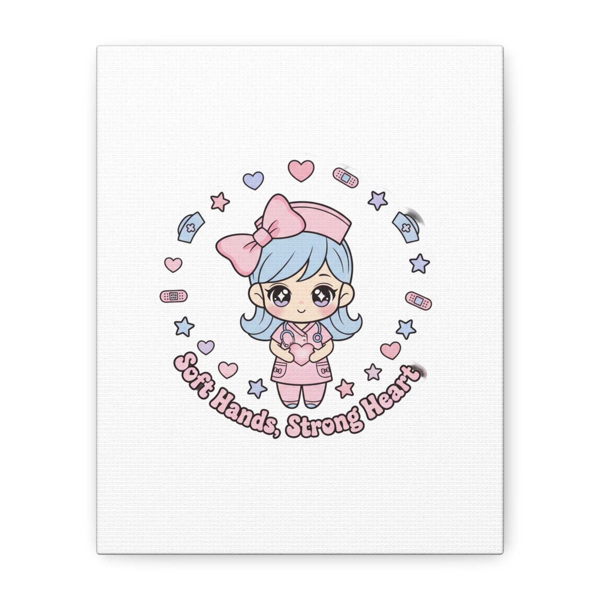 Cute Nurse Kawaii Graphic Canvas | Pastel Coquette Medical Art