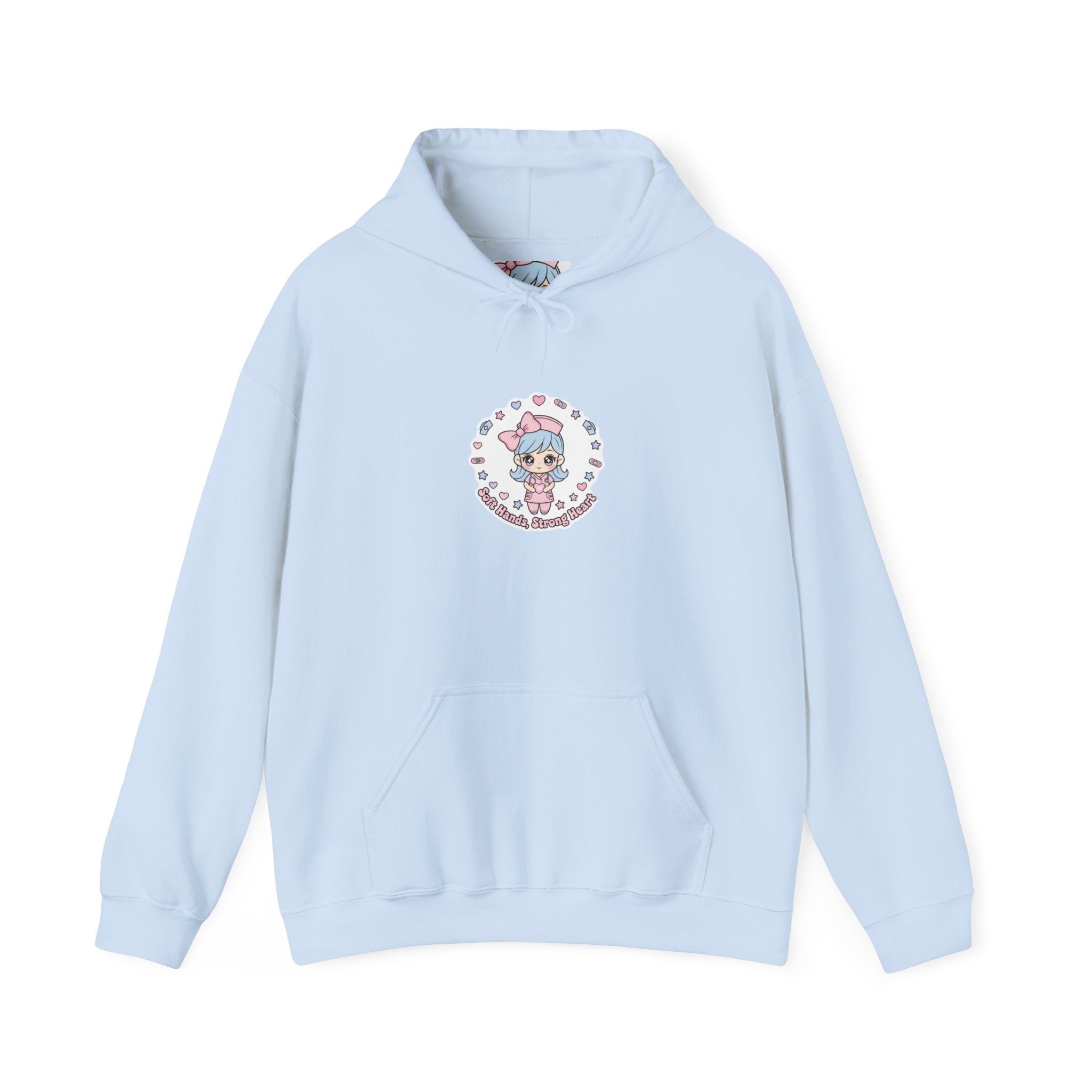 Cute Nurse Graphic Hoodie | pastel coquette medical design, kawaii nurse merch