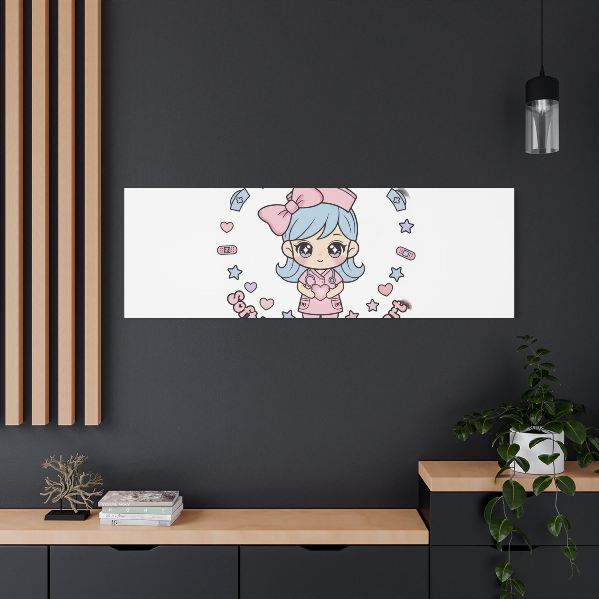 Cute Nurse Kawaii Graphic Canvas | Pastel Coquette Medical Art