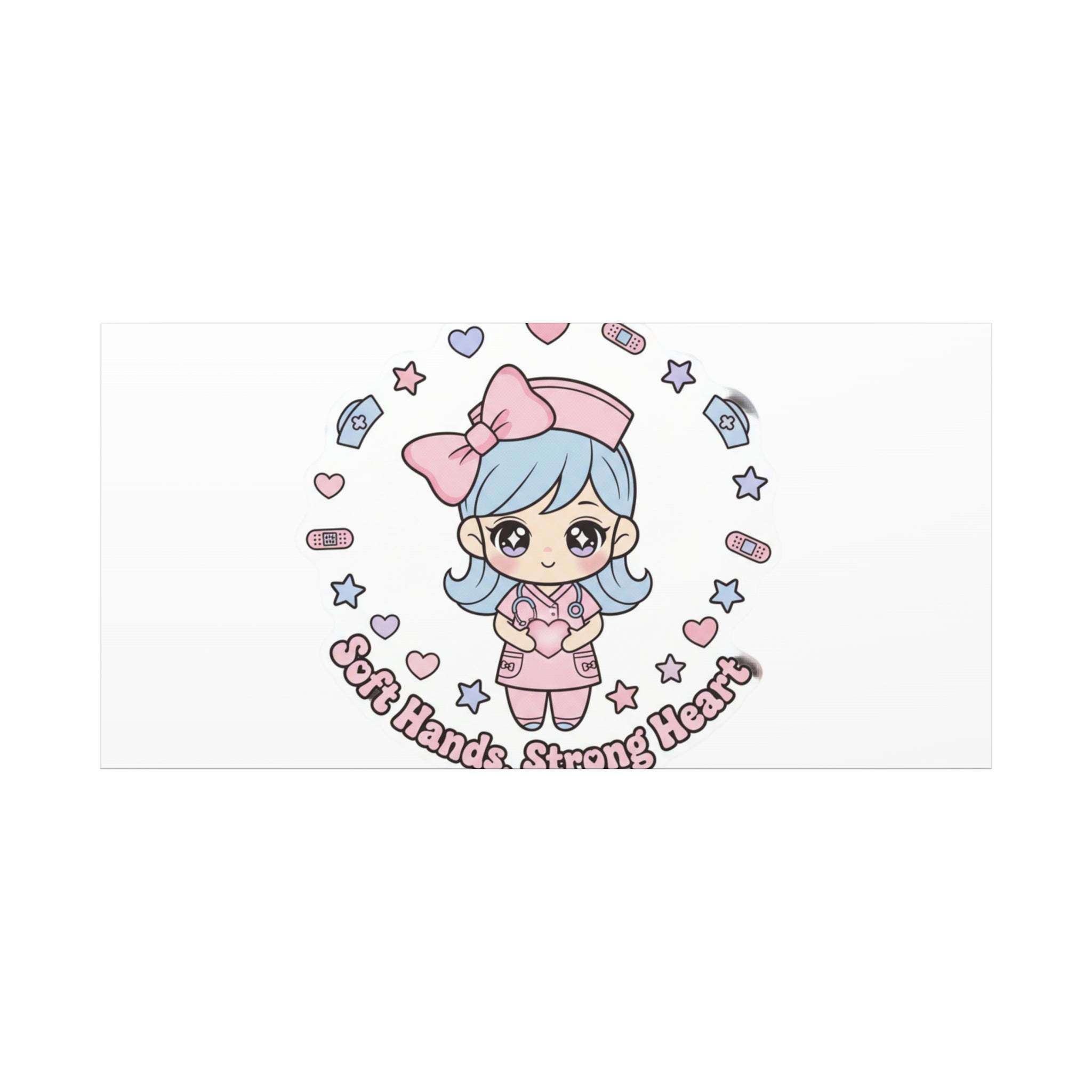 Cute Nurse Kawaii Graphic Canvas | Pastel Coquette Medical Art