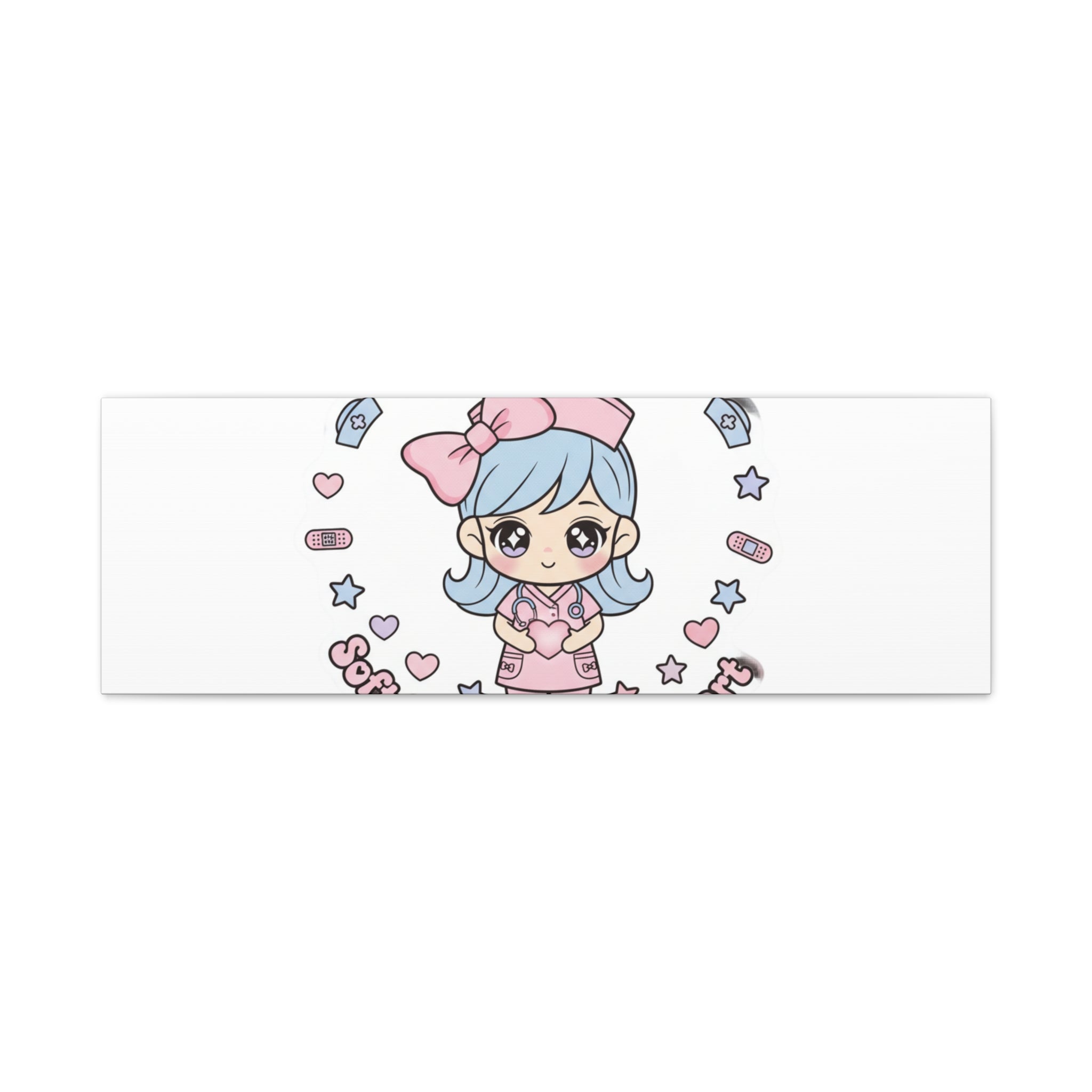 Cute Nurse Kawaii Graphic Canvas | Pastel Coquette Medical Art