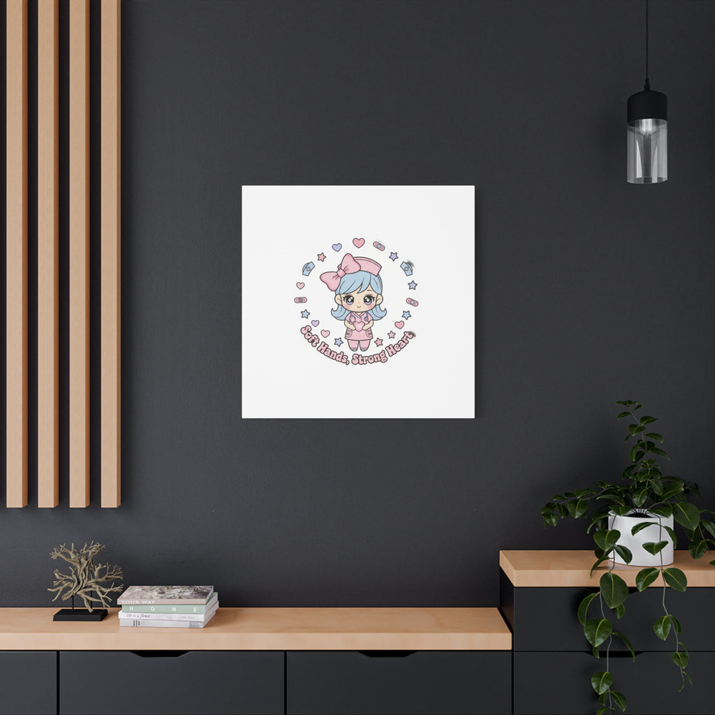 Cute Nurse Kawaii Graphic Canvas | Pastel Coquette Medical Art
