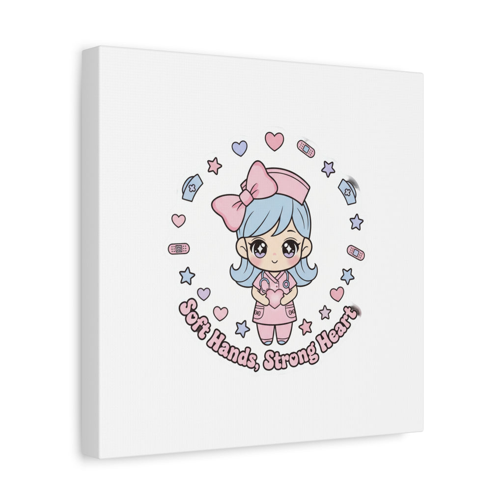Cute Nurse Kawaii Graphic Canvas | Pastel Coquette Medical Art