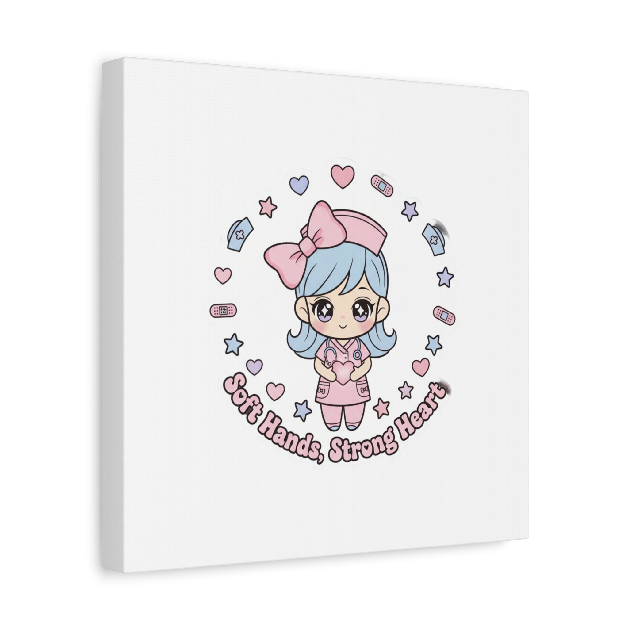 Cute Nurse Kawaii Graphic Canvas | Pastel Coquette Medical Art