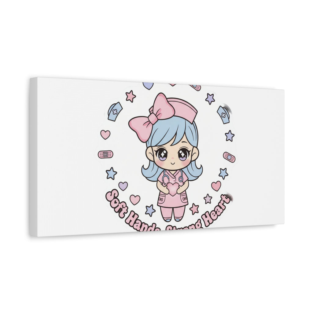Cute Nurse Kawaii Graphic Canvas | Pastel Coquette Medical Art