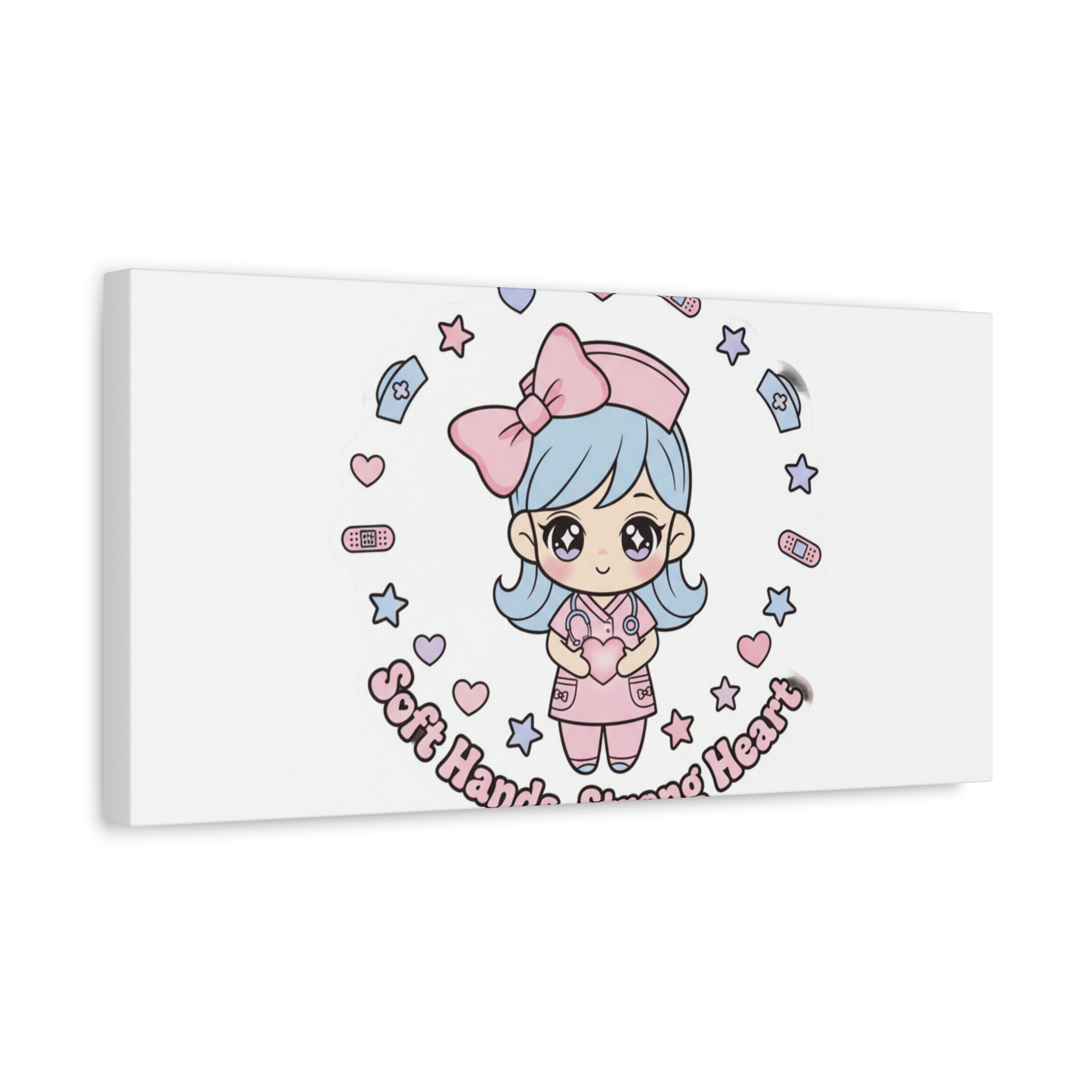 Cute Nurse Kawaii Graphic Canvas | Pastel Coquette Medical Art