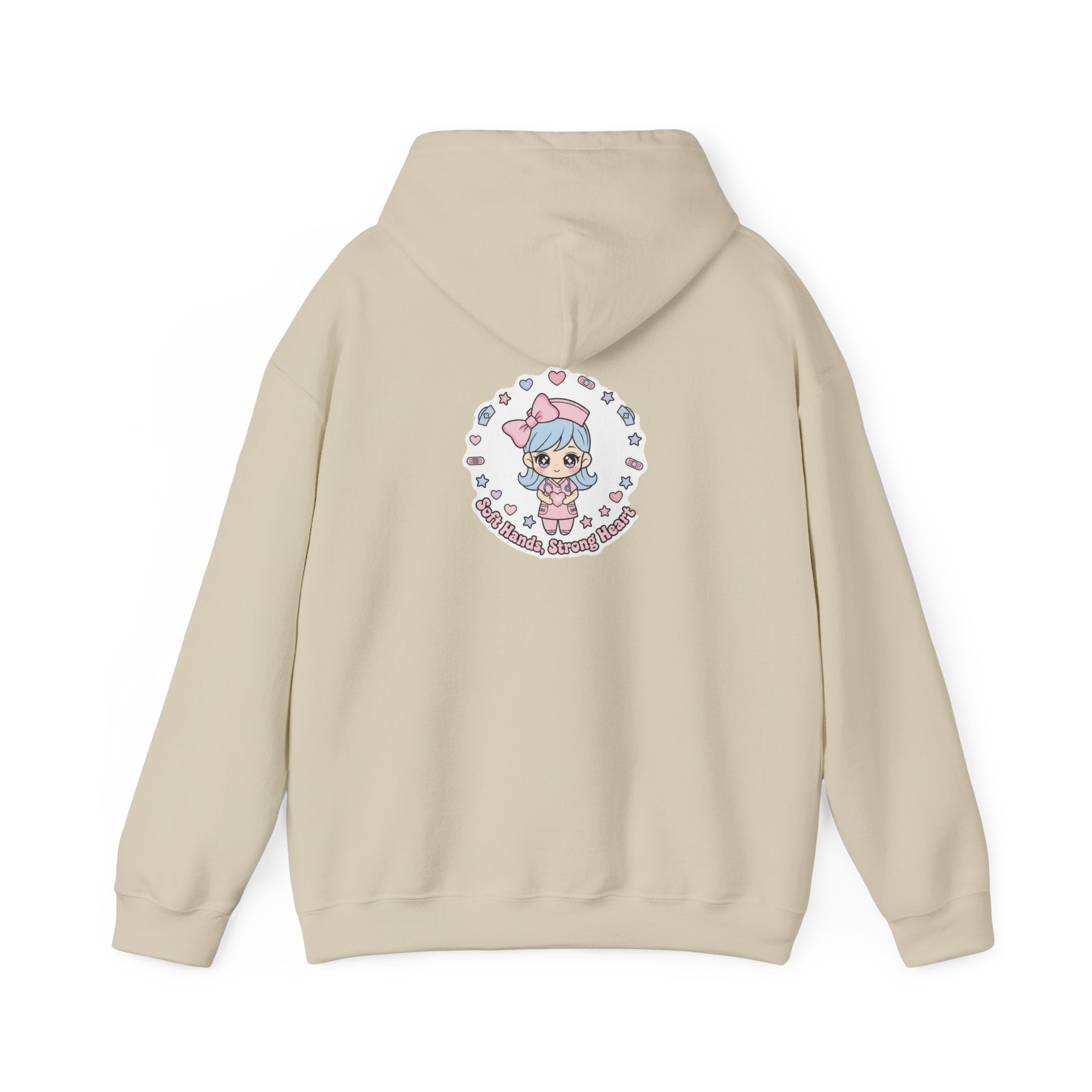 Cute Nurse Graphic Hoodie | pastel coquette medical design, kawaii nurse merch