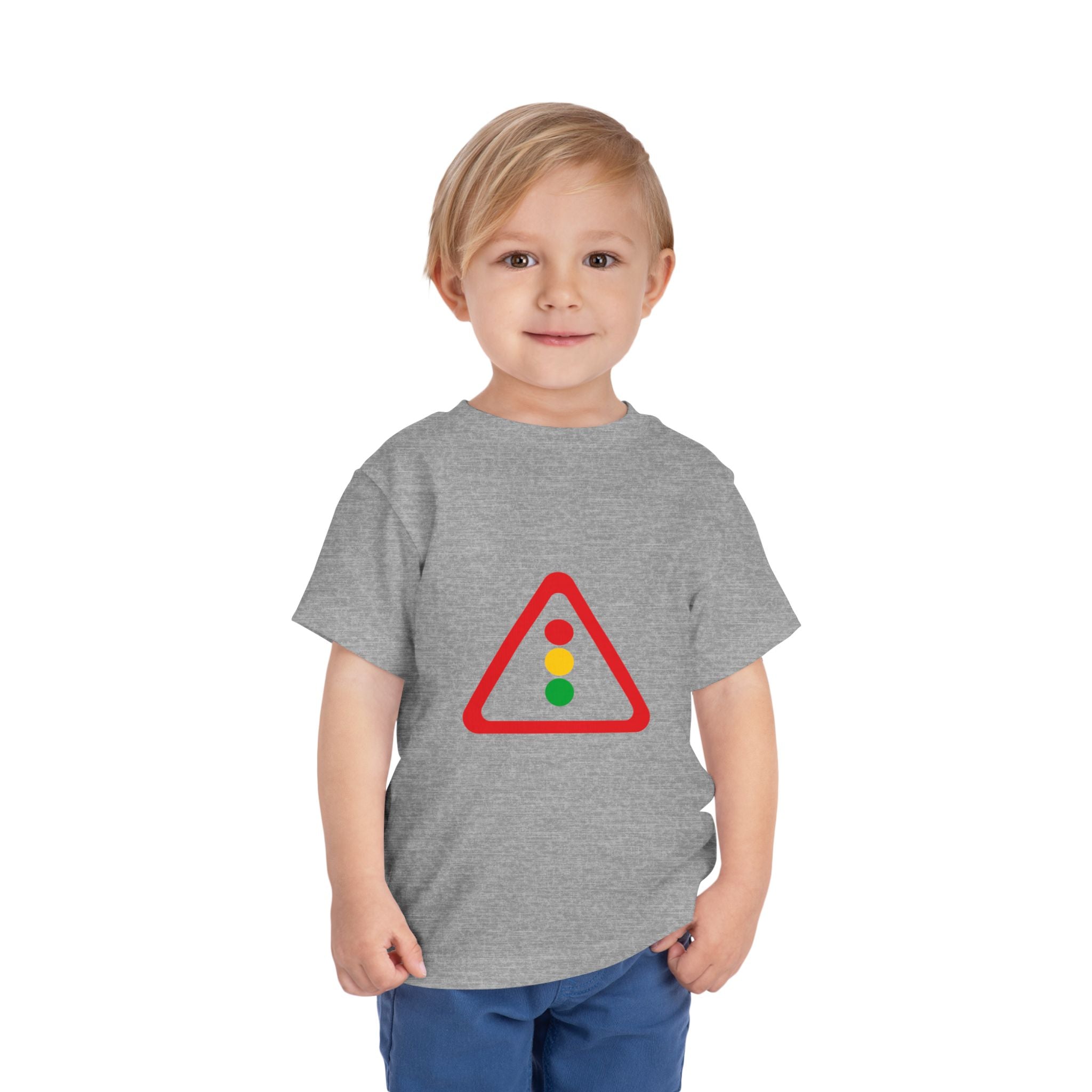 Toddler Tee — Traffic Light Triangle Graphic Kids Shirt