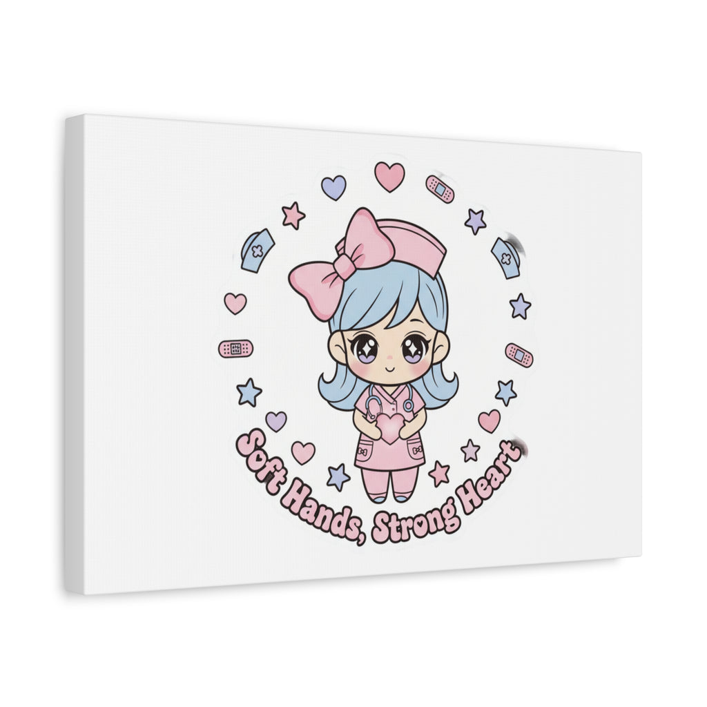 Cute Nurse Kawaii Graphic Canvas | Pastel Coquette Medical Art