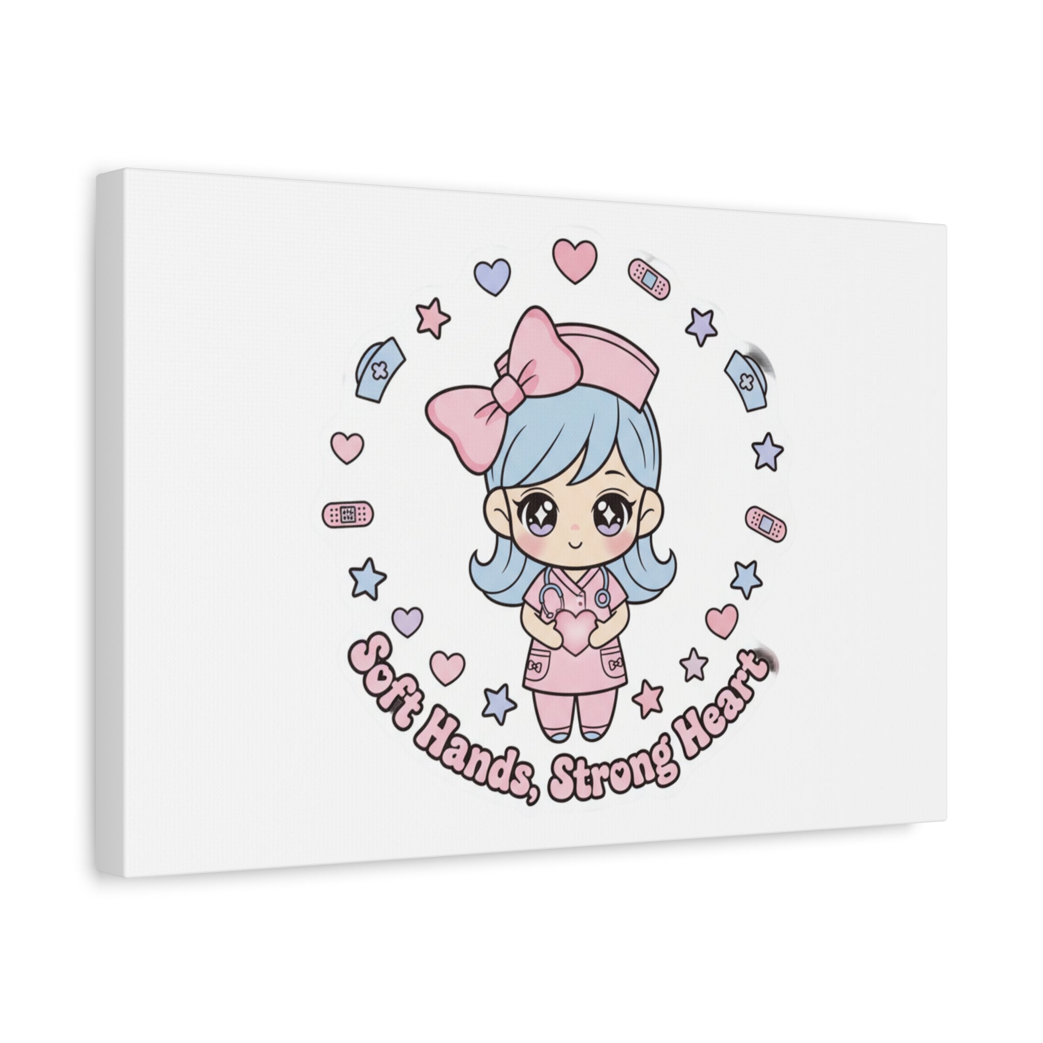 Cute Nurse Kawaii Graphic Canvas | Pastel Coquette Medical Art