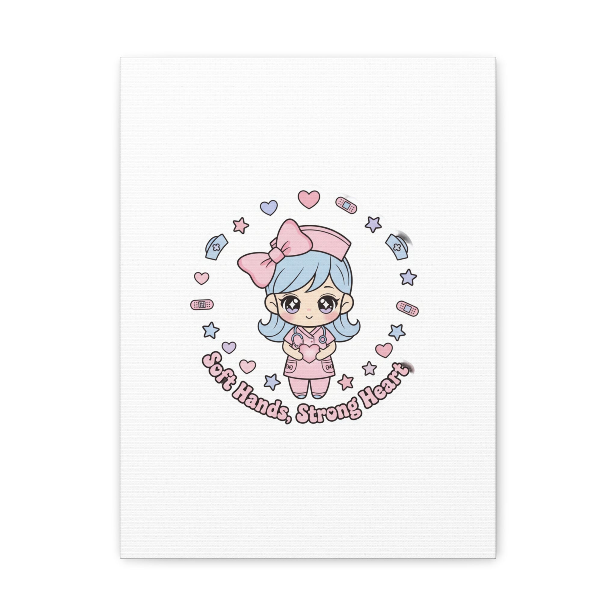 Cute Nurse Kawaii Graphic Canvas | Pastel Coquette Medical Art