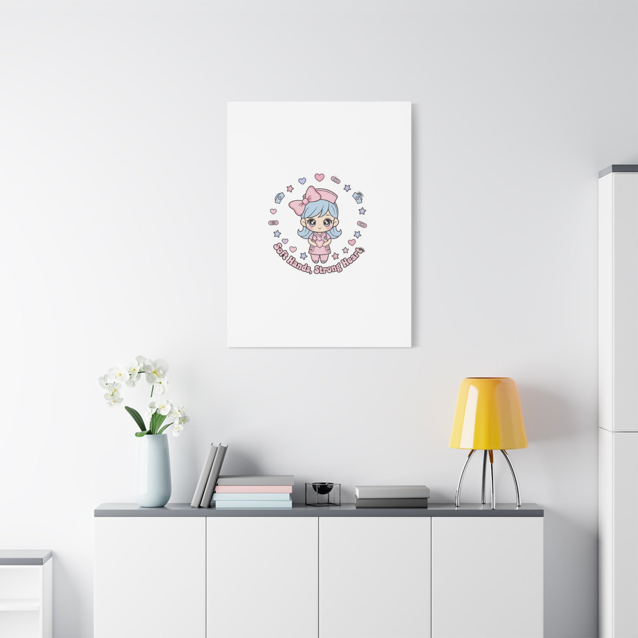 Cute Nurse Kawaii Graphic Canvas | Pastel Coquette Medical Art