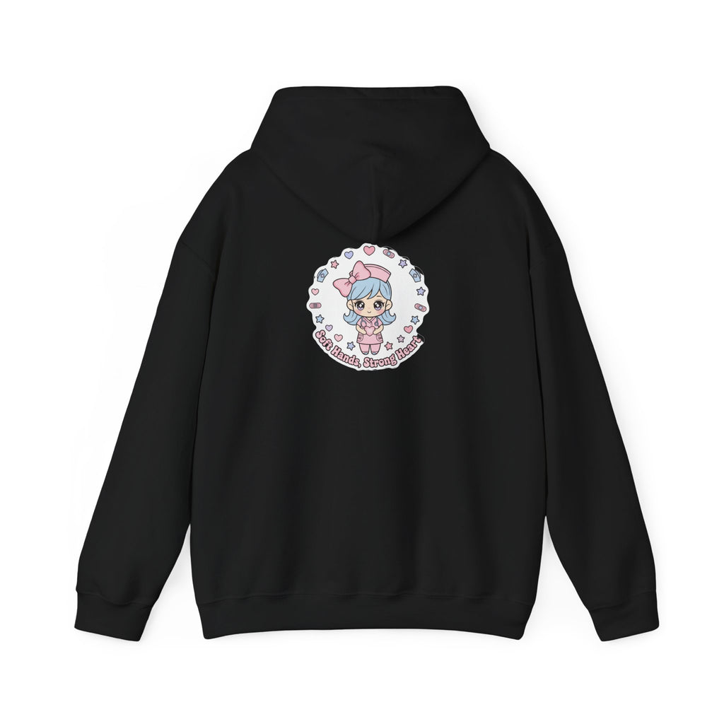Cute Nurse Graphic Hoodie | pastel coquette medical design, kawaii nurse merch