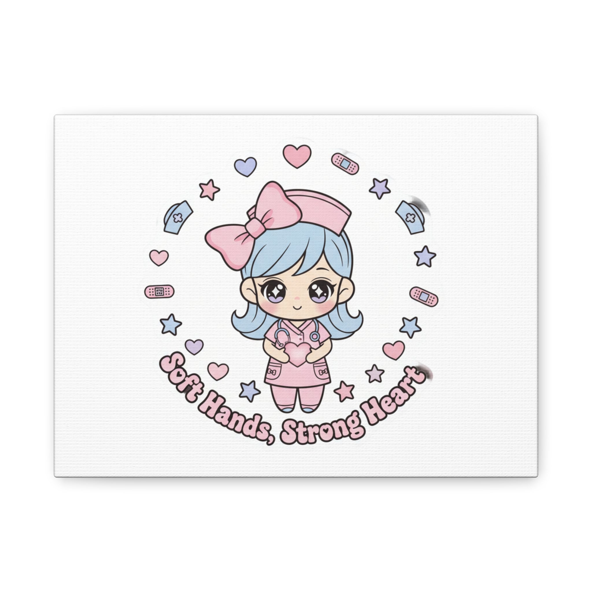 Cute Nurse Kawaii Graphic Canvas | Pastel Coquette Medical Art