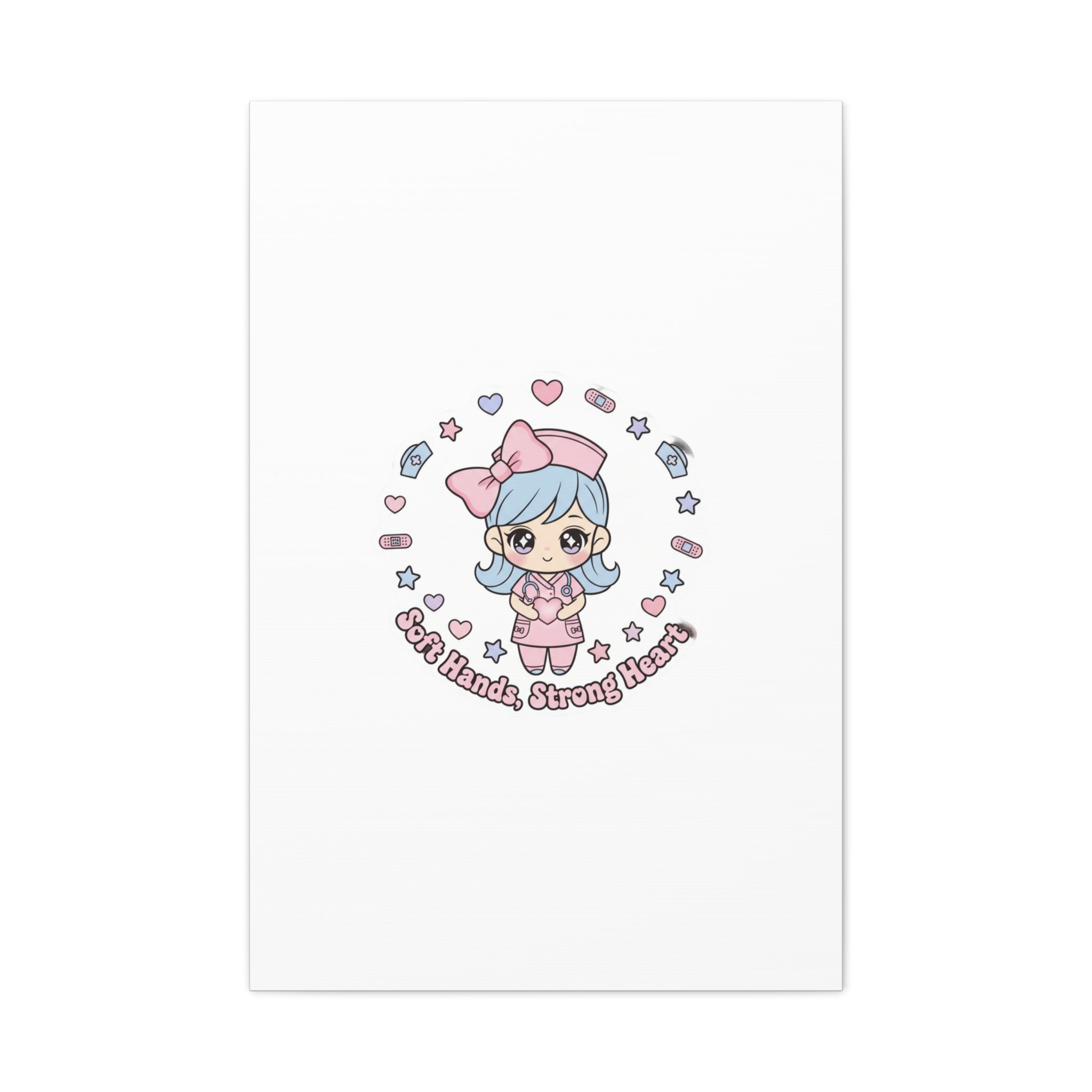 Cute Nurse Kawaii Graphic Canvas | Pastel Coquette Medical Art