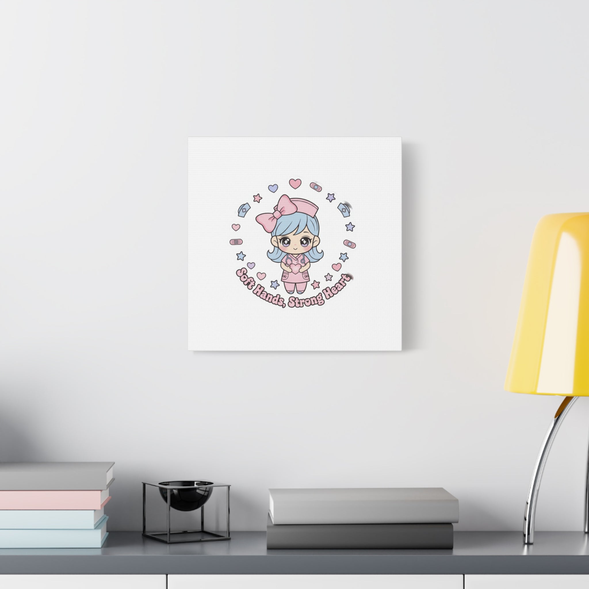 Cute Nurse Kawaii Graphic Canvas | Pastel Coquette Medical Art